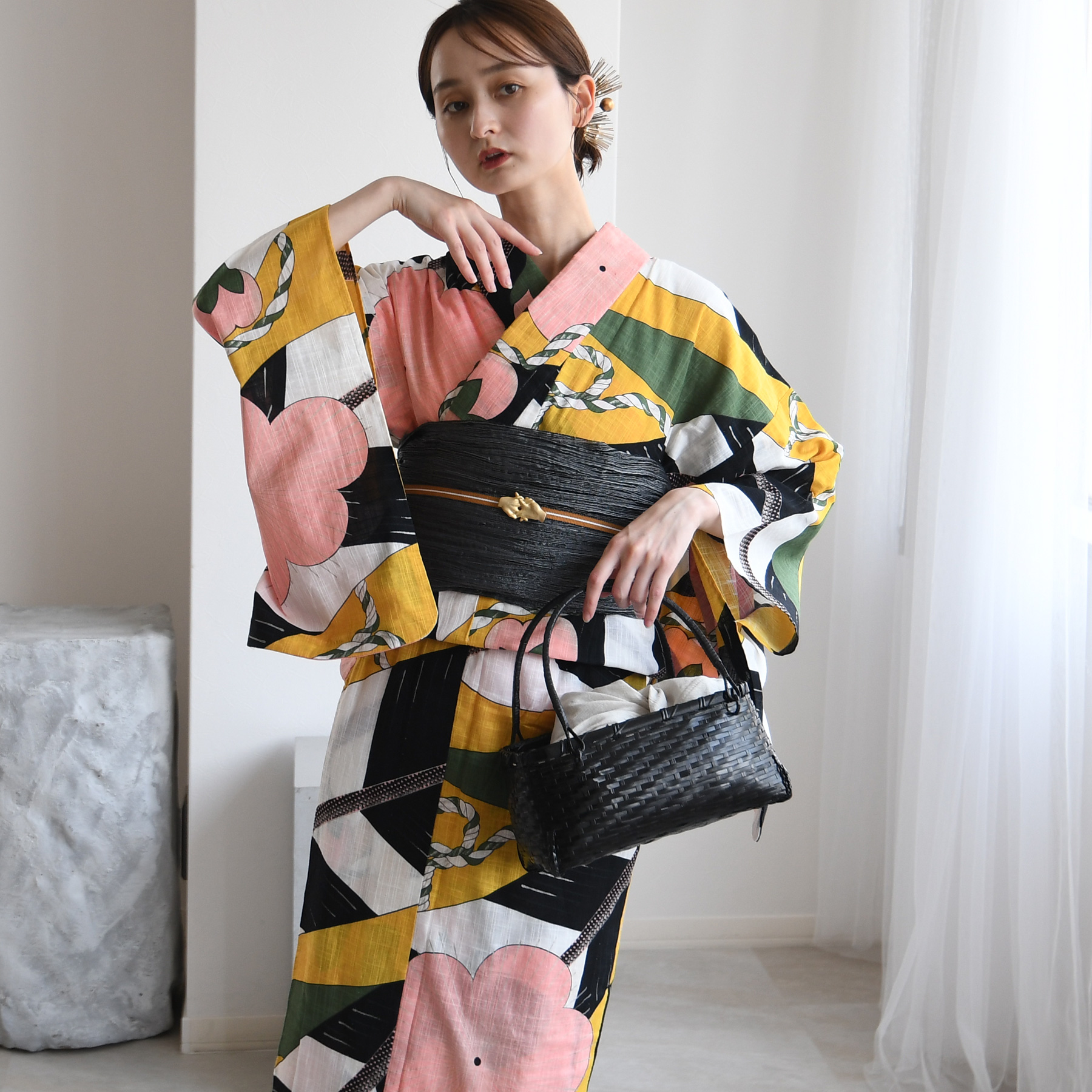 浴衣 ゆかた レディース 女性 おしゃれ 大人 古典 レトロ 粋 モード モダン 誉田屋源兵衛 こんだや 上品 高級 日本製 国産 手縫い