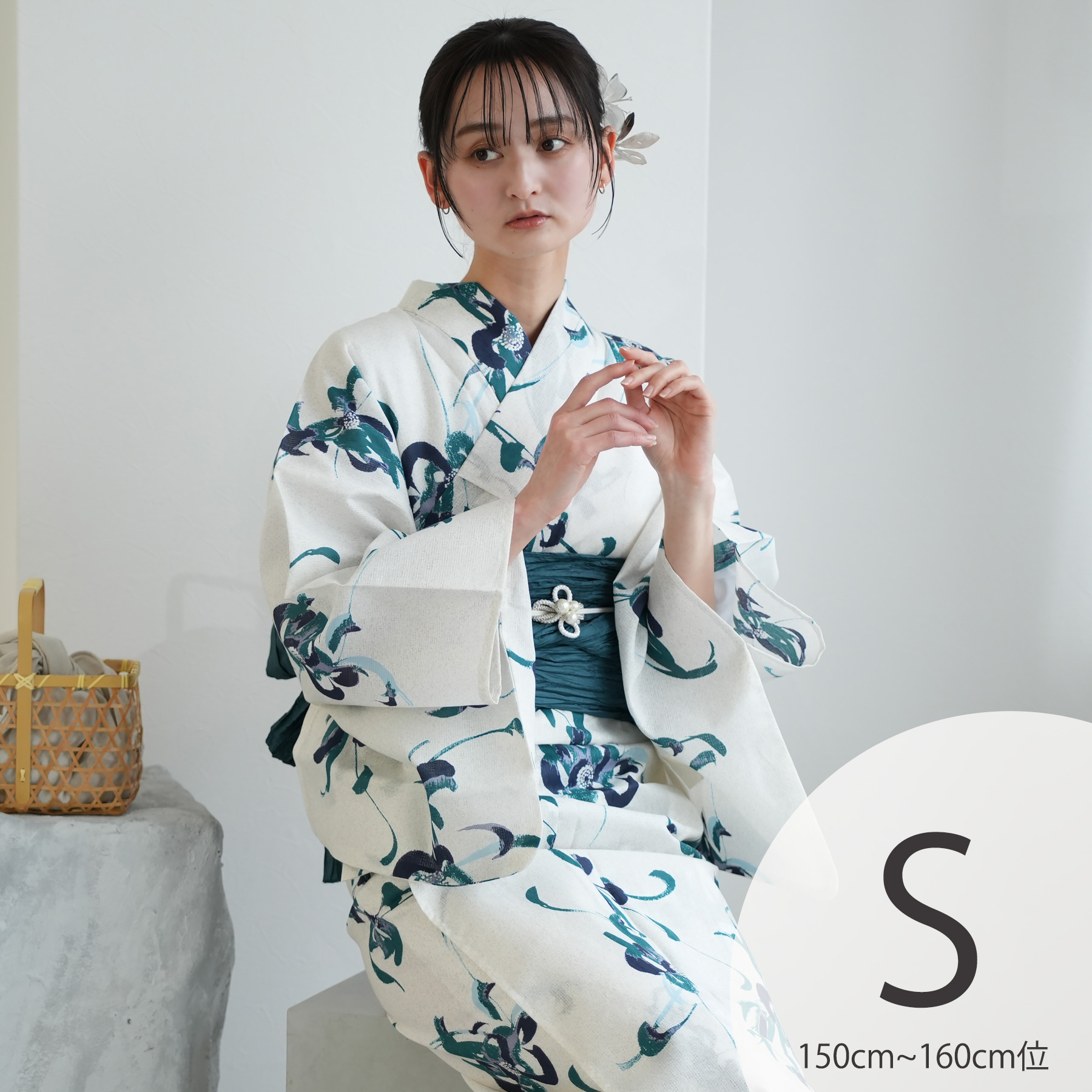 utatane 浴衣 レディース セット Sサイズ 高級変わり織 浴衣3点セット