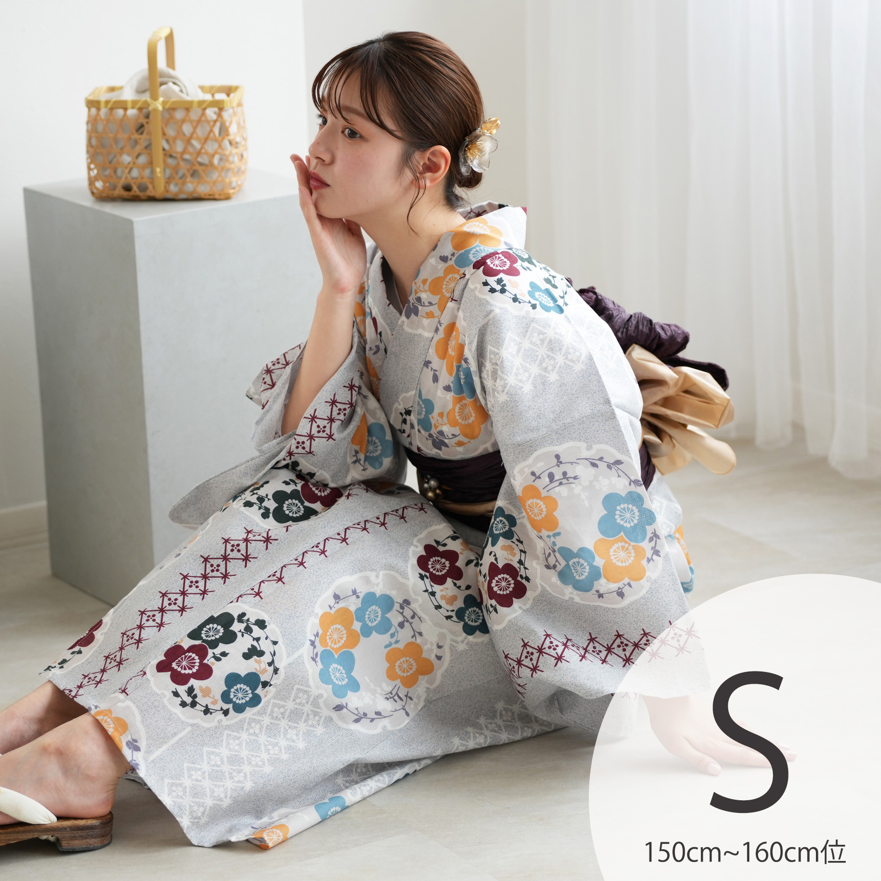 utatane ゆったり浴衣 utatane 浴衣 セット レディース ゆったりサイズ 3点セット 浴衣