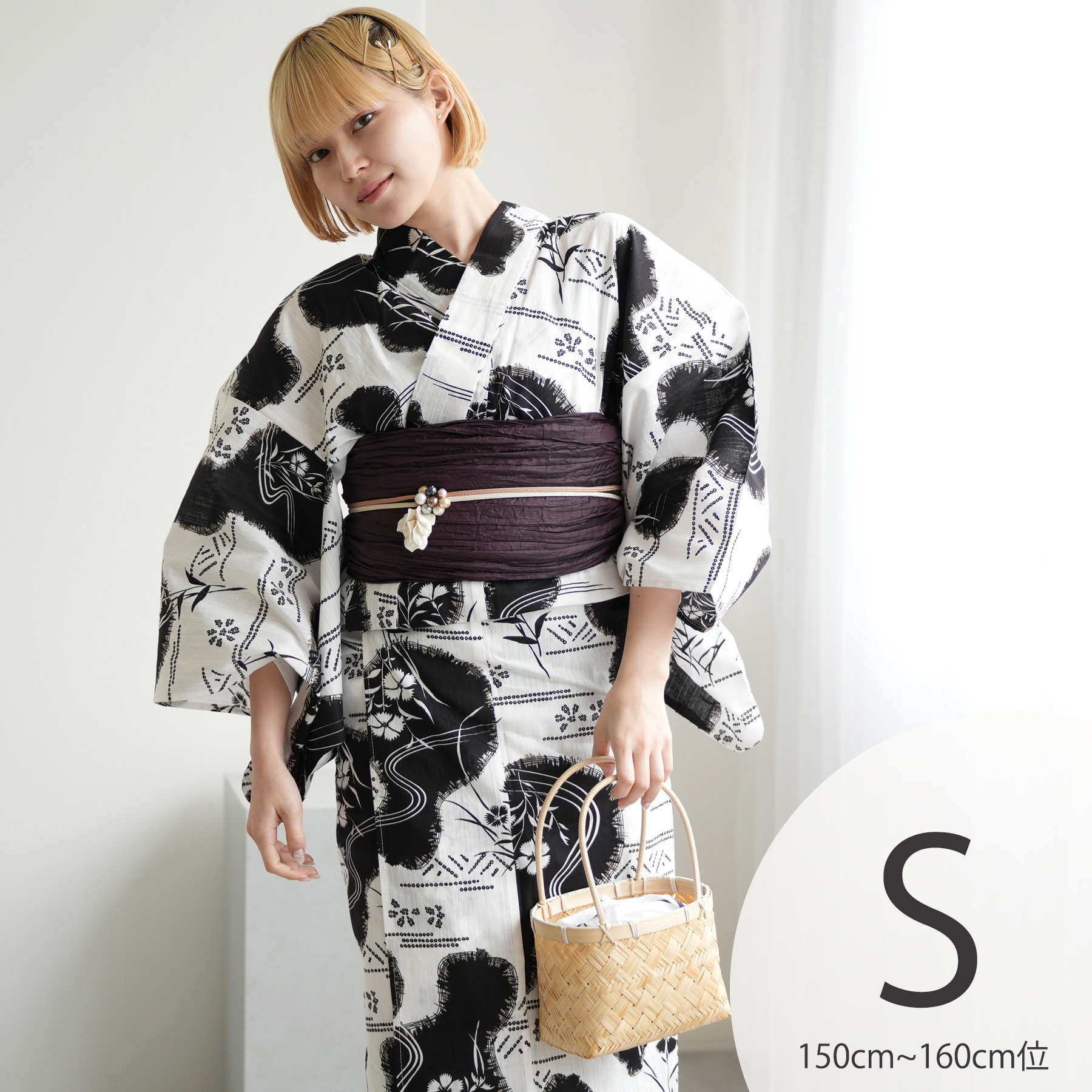 utatane 浴衣セット＋おまけ品 utatane 浴衣 レディース セット 浴衣3点セット 粋ブラックに