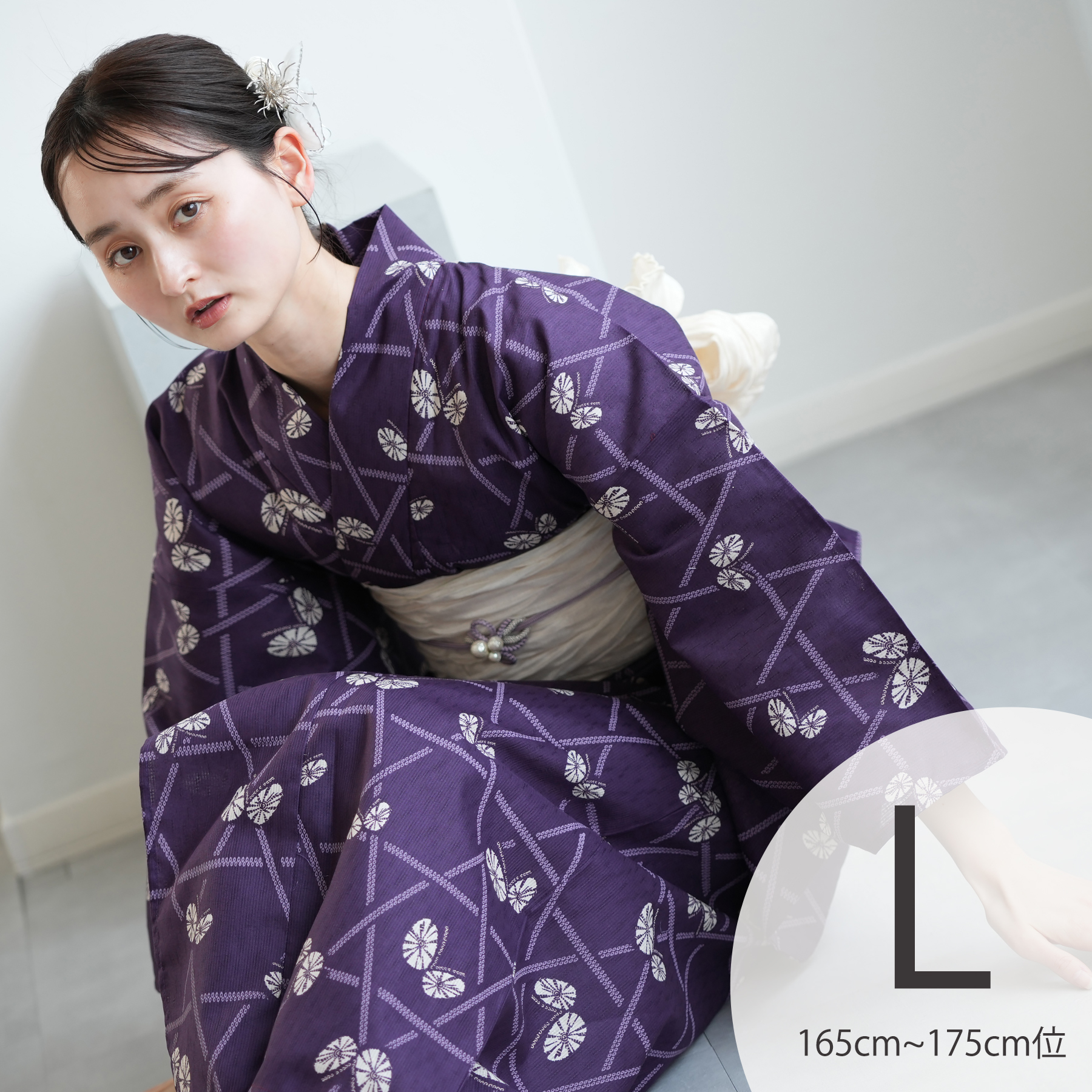 新品◇ニコアンティーク 高級変わり織 浴衣＆帯2点　紺色の絞り柄　GW限定値下 浴衣 レディース セット トールサイズ ニコアンティーク 高級変わり織