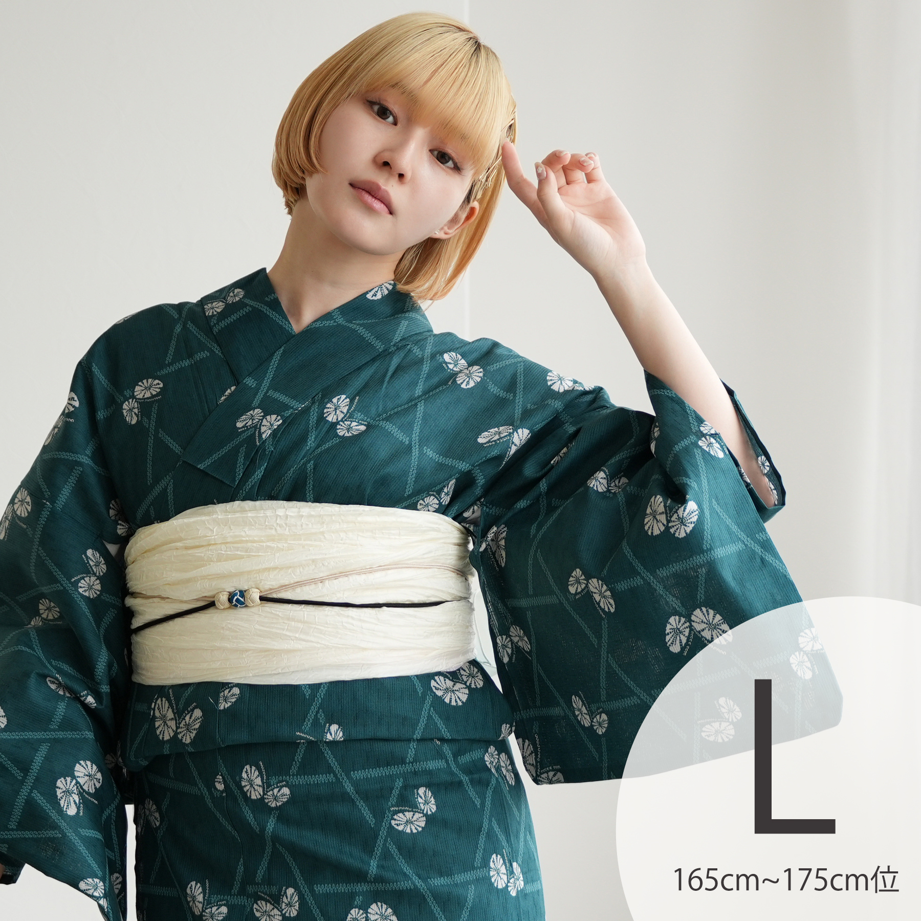 黒×白の絞りの浴衣❇︎トールサイズ 浴衣 レディース セット トールサイズ ニコアンティーク 高級変わり織