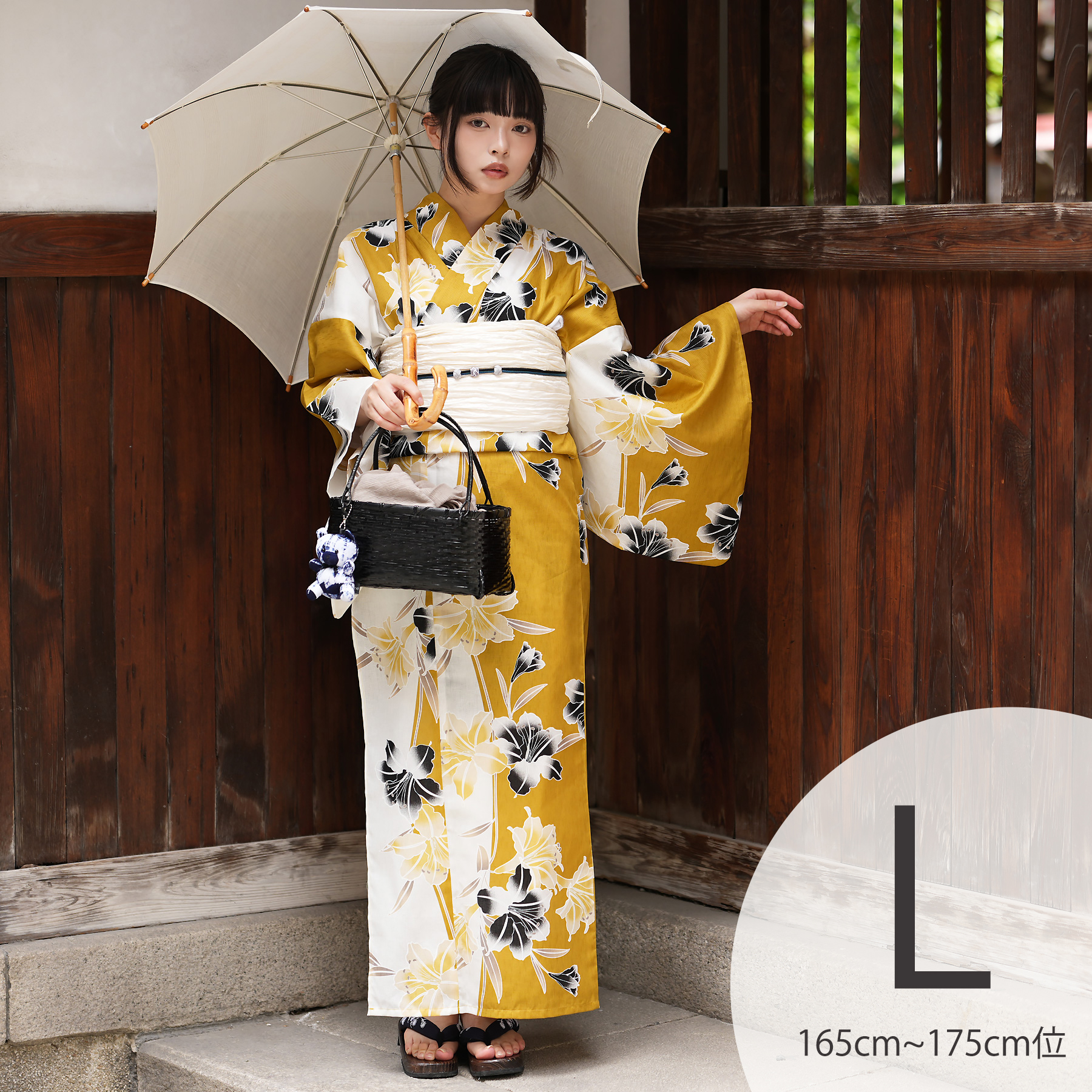 hinari x utatane 浴衣/兵児帯/下駄3点セット utatane 浴衣 レディース セット トールサイズ 浴衣 3点セット 高級
