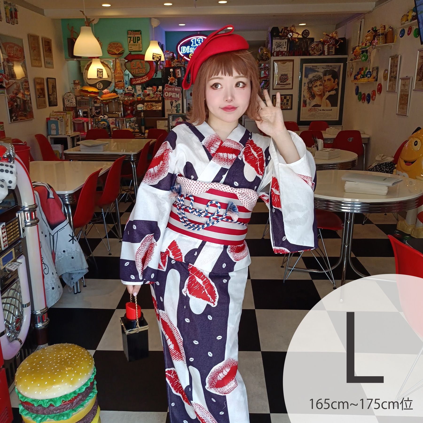 浴衣 レディース セット トールサイズ ニコアンティーク 3点セット