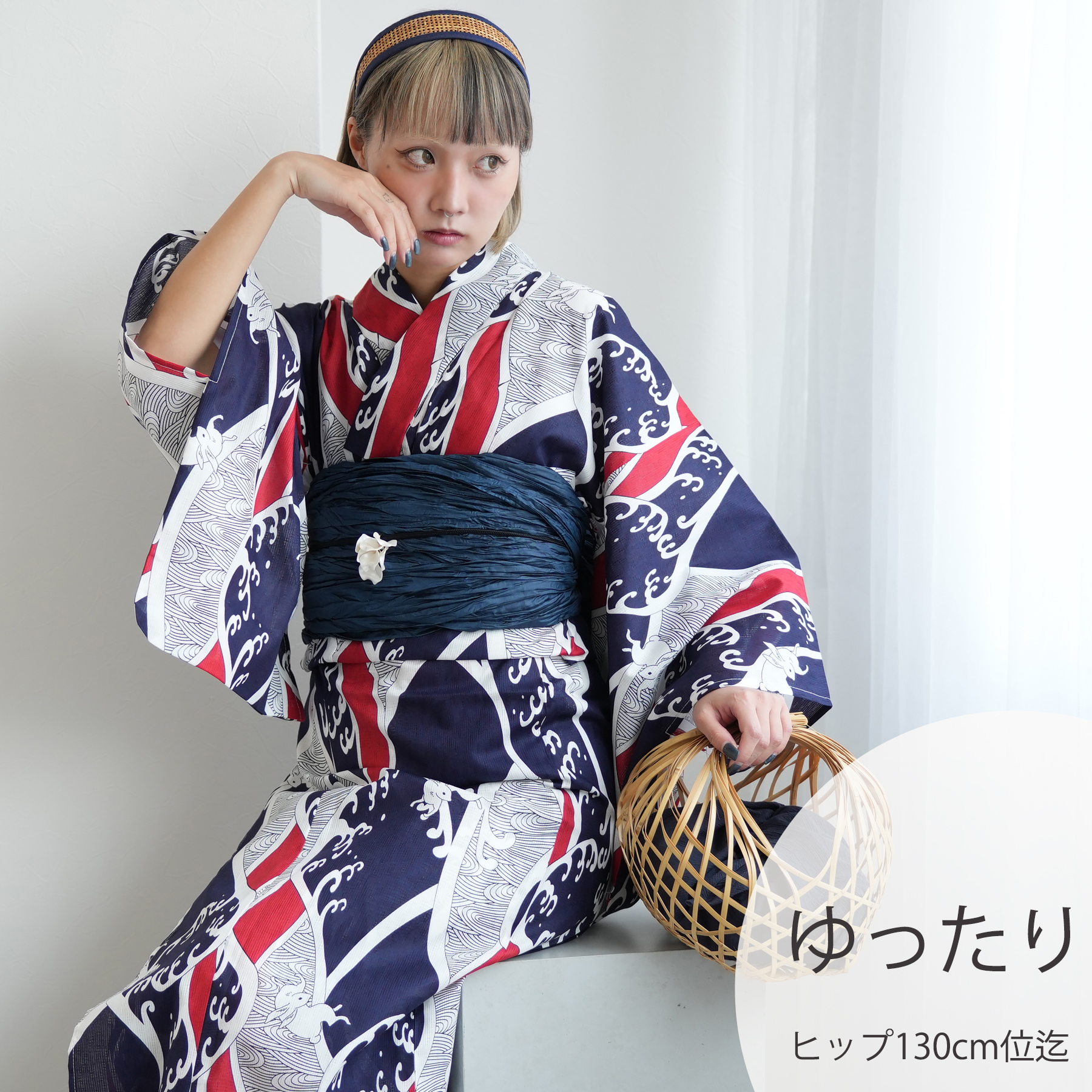 アジサイ×カスミ草リボン＆パール付きヘアアクセサリーセット