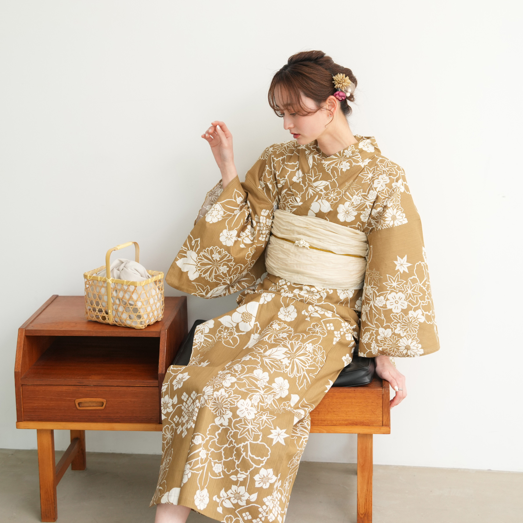 utatane セパレート 二部式浴衣3点セット utatane｜utatane セパレート 二部式浴衣3点セット ペールピンク