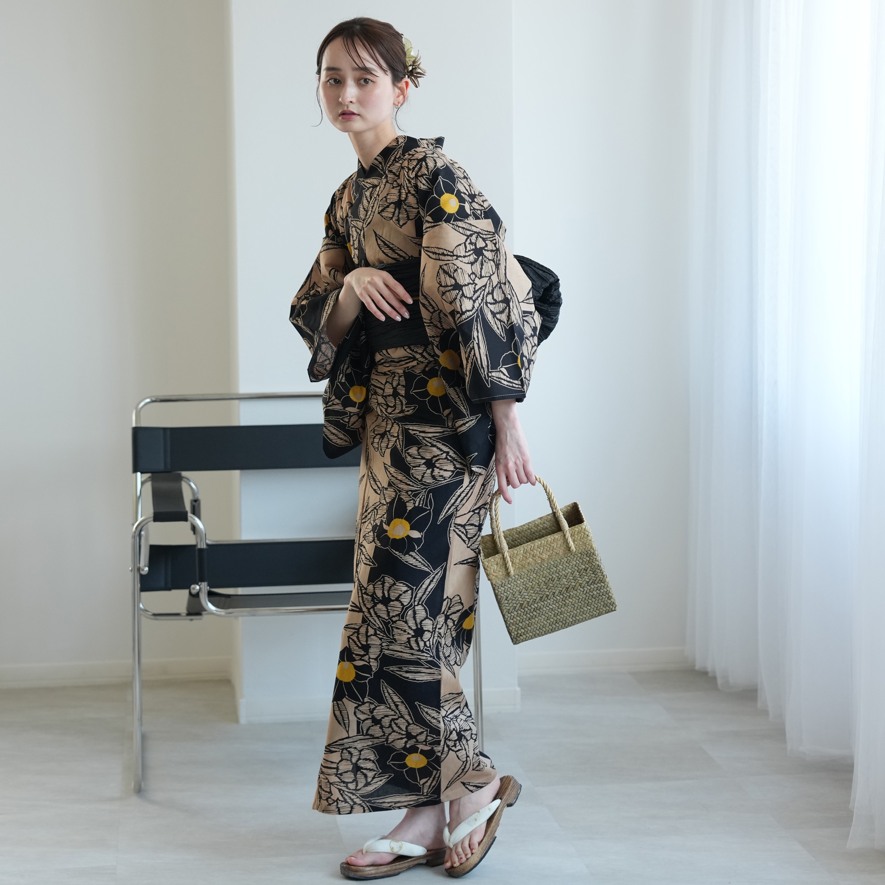 新品未使用　utatane 浴衣　レディース　2点セット utatane 浴衣 ひとりで着れる！かんたん二部式浴衣セット 国内