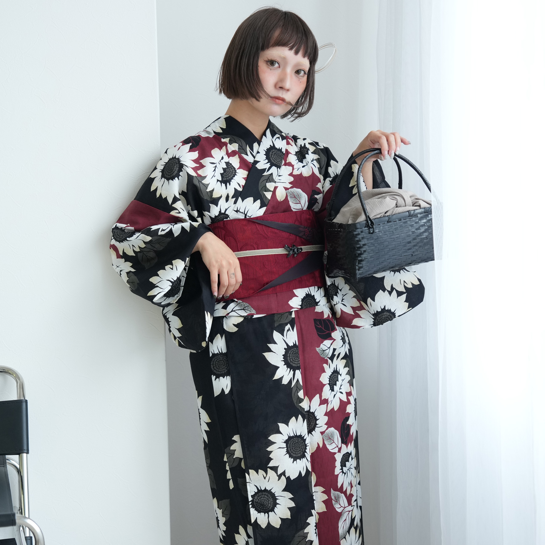 浴衣　二部式　utatane タグ付き　未使用 utatane 浴衣 レディース セット セパレート 二部式浴衣3点