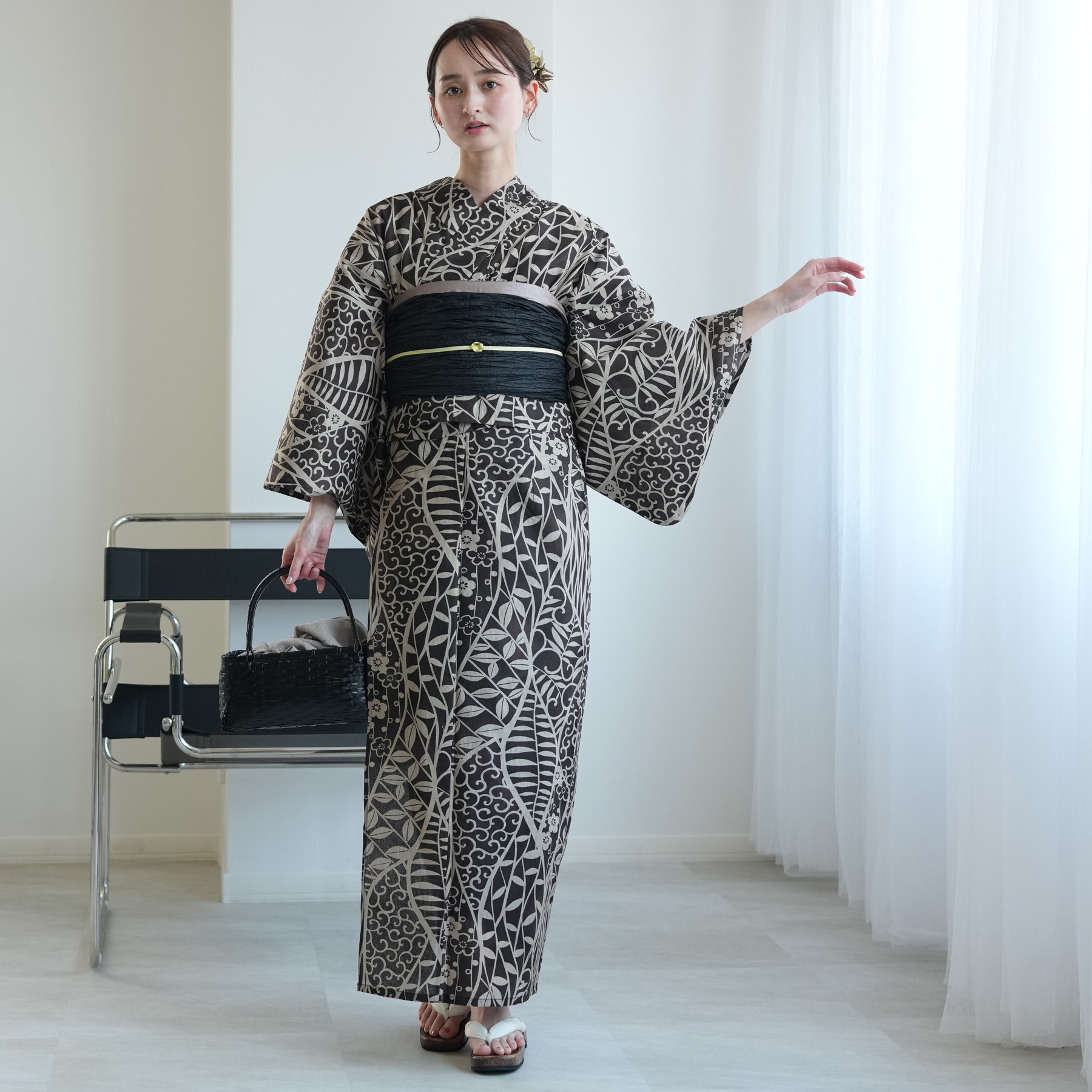 浴衣 レディース セット ニコアンティーク セパレート二部式 3点