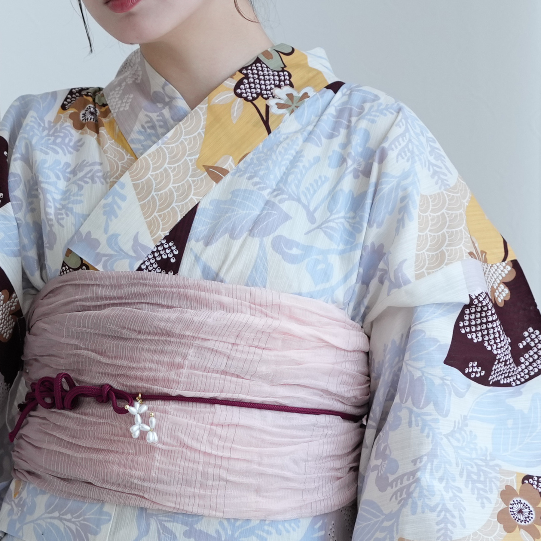 utatane 朝顔に桜 浴衣 2点セット※1枚目着画は色違いです utatane 朝顔に桜 浴衣 2点セット※1枚目着画は色違いです - メルカリ