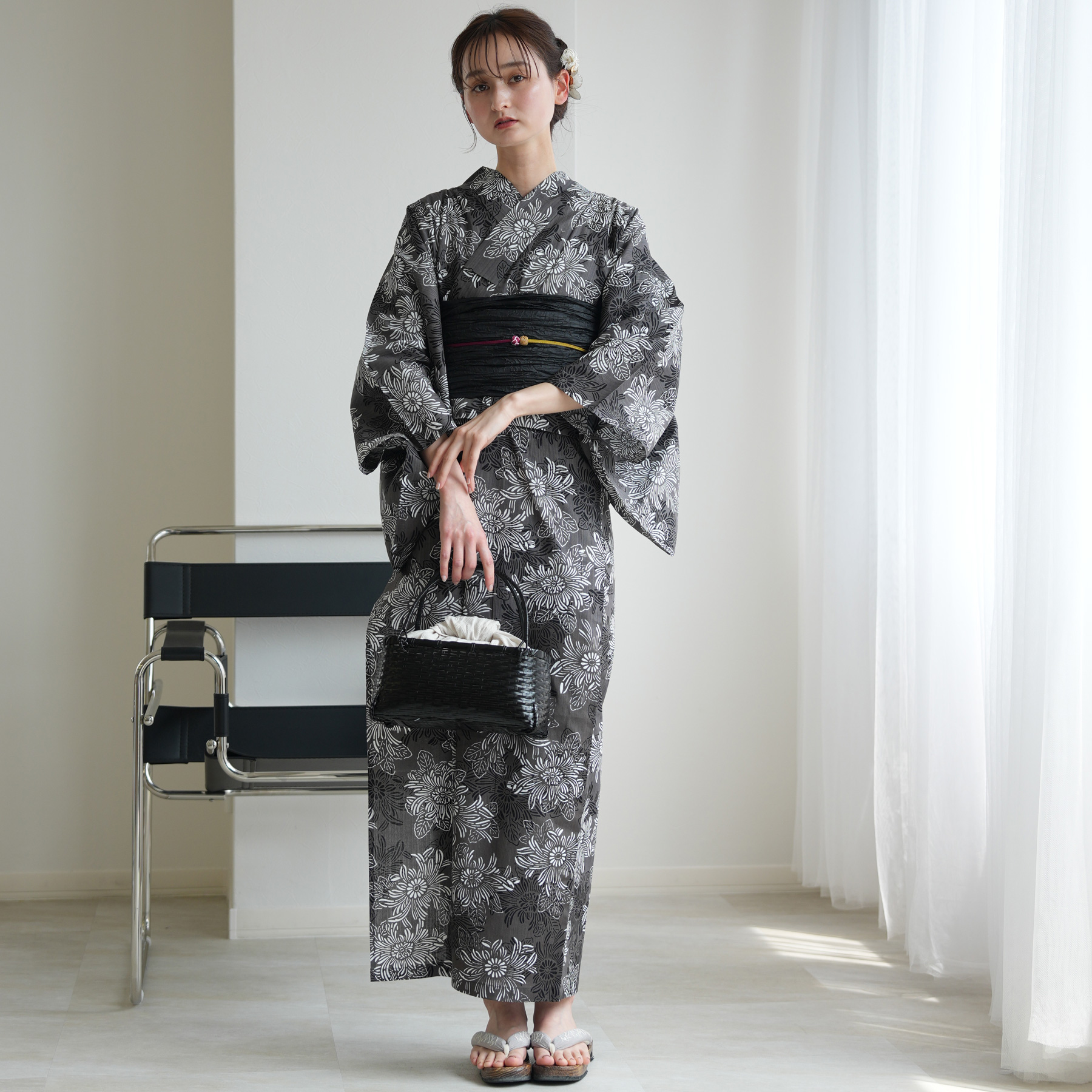 HARE お得‼️utatane セパレート黒色系浴衣3点セット HARE様専用 お得‼️utatane セパレート黒色系浴衣3点セット