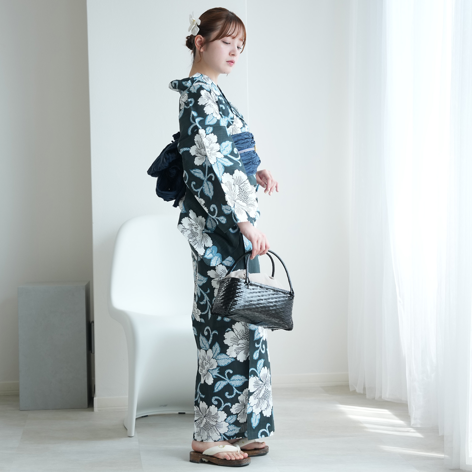 utatane 浴衣フルセット utatane 浴衣 レディース セット 高級変わり織 浴衣3点セット 薄
