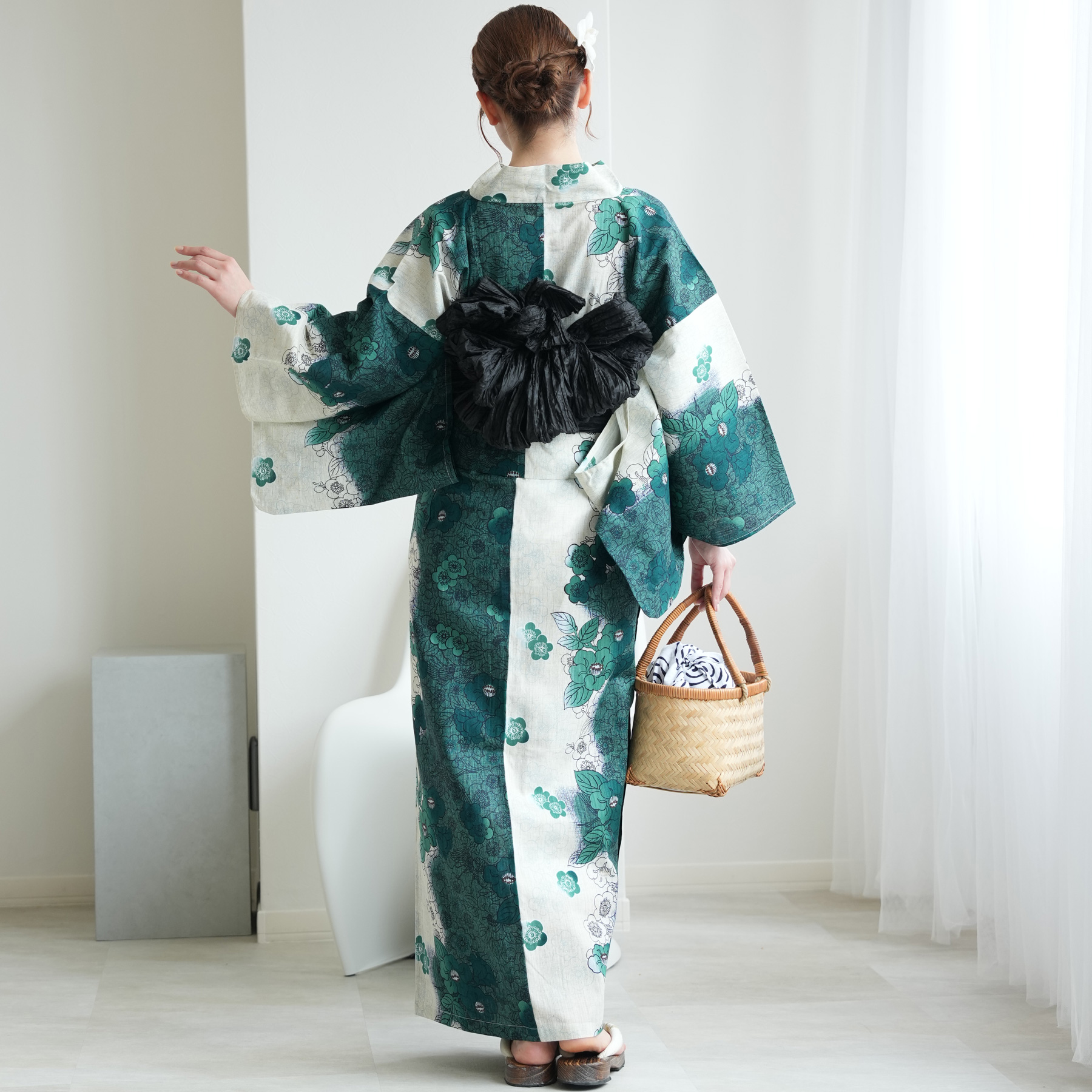 utatane セパレート浴衣 レディース浴衣 2way浴衣 utatane｜utatane セパレート 二部式浴衣3点セット 粋紺市松に