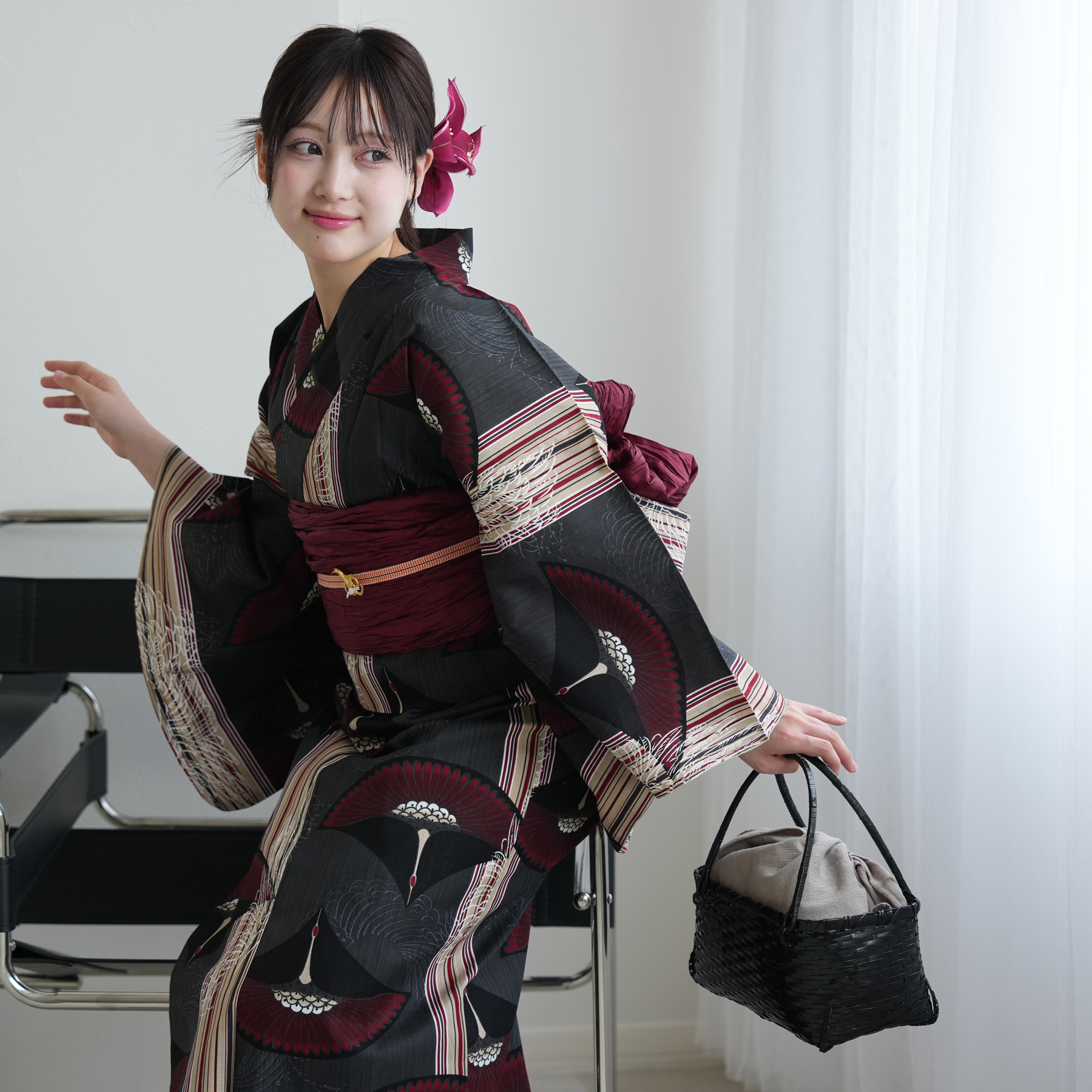 専用のため購入されないようにお願いします❗セミアンティーク浴衣セミアンティーク KIMONOMACHI 浴衣 レディース レトロ 3点 セット「レトロ