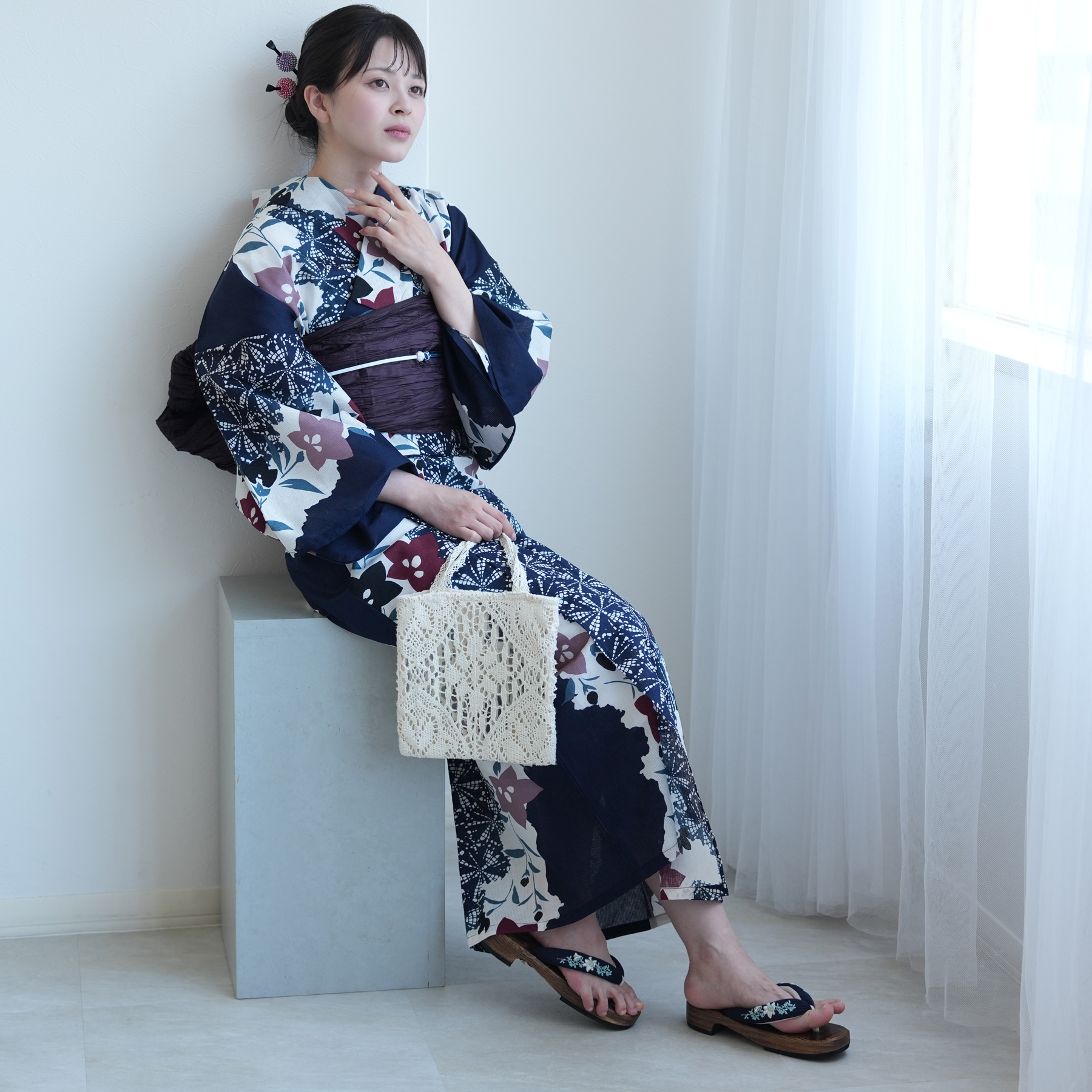 浴衣 ゆかた レディース 女性 おしゃれ セパレート 二部式 上 下 簡単 レトロ 古典 utatane うたたね ウタタネ