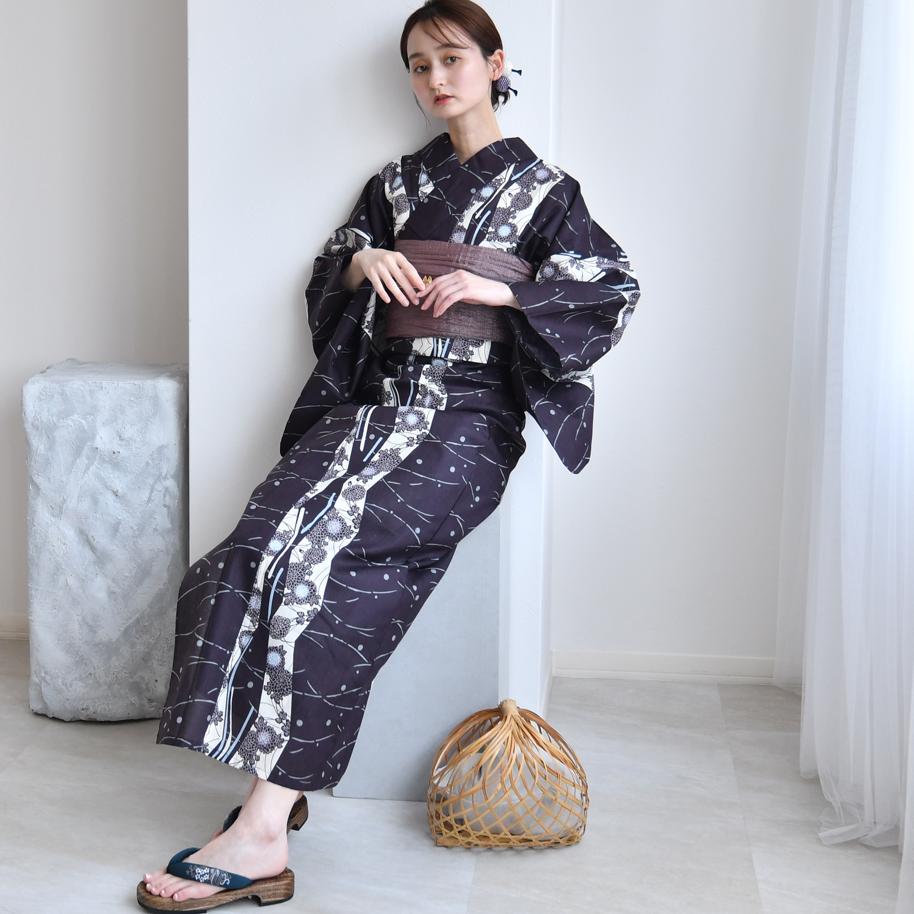 浴衣 ゆかた レディース 女性 おしゃれ セパレート 二部式 上 下 簡単 レトロ 古典 utatane うたたね ウタタネ
