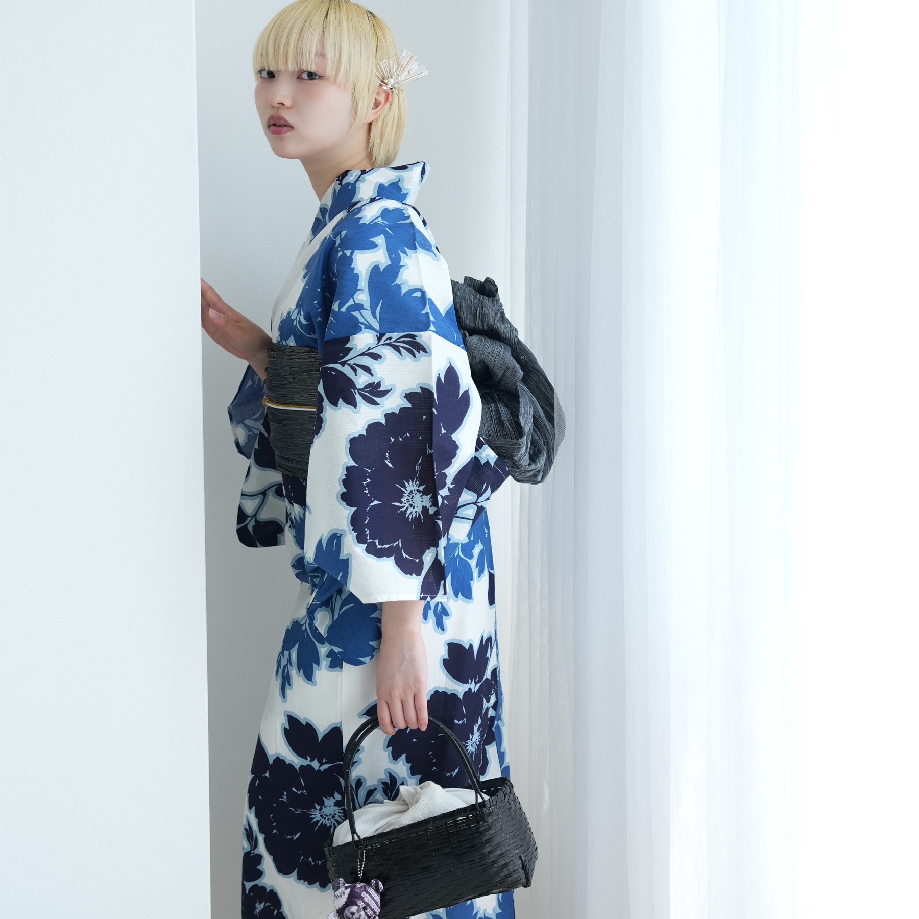 Utatane☆新品未使用☆2部式浴衣3点セット utatane 浴衣 レディース セット セパレート 簡単 二部式 浴衣3点
