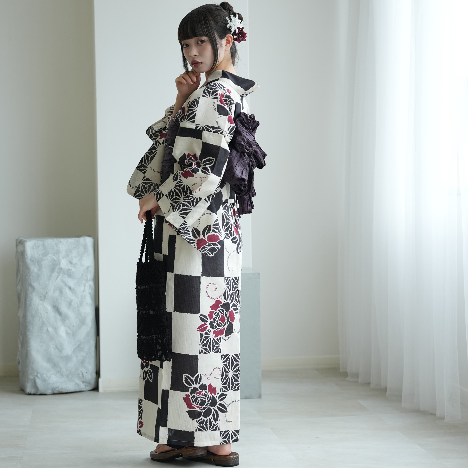 utatane 浴衣 レディース セット Sサイズ 浴衣 3点セット 高級変わり織