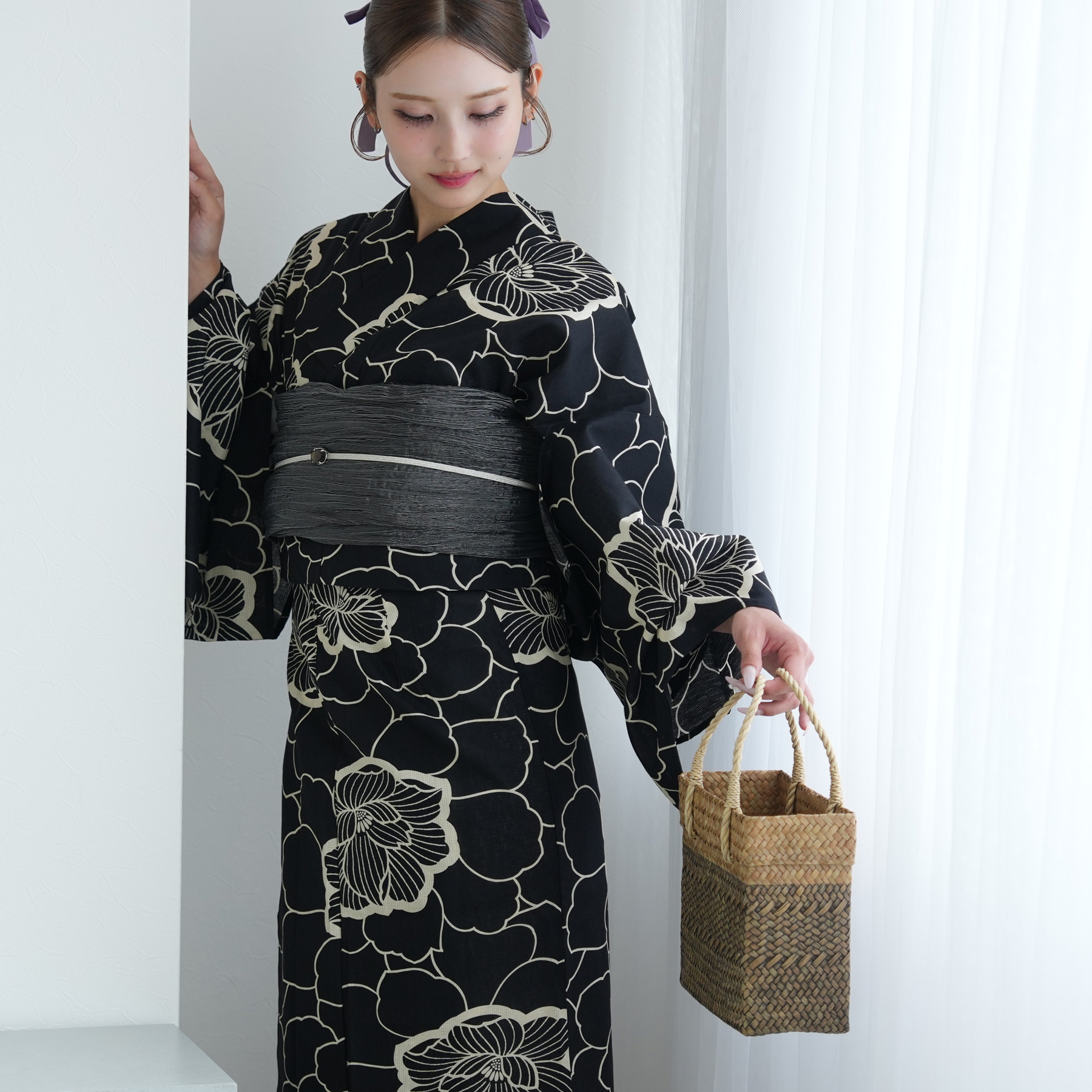 二部式浴衣セット utatané 綿100% utatane 浴衣 レディース セット セパレート 簡単 二部式 浴衣3点