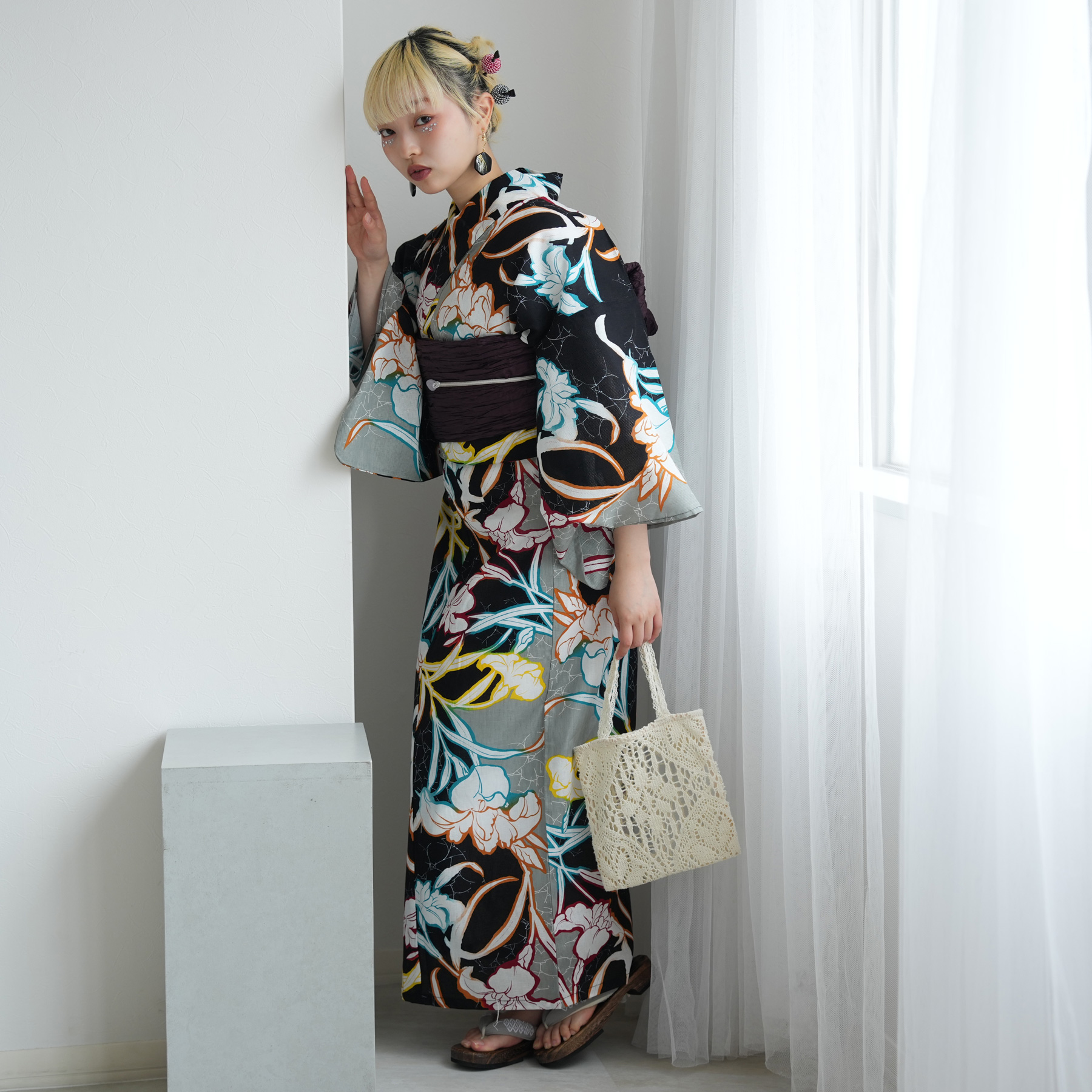浴衣 ゆかた レディース 女性 おしゃれ セパレート 二部式 上 下 簡単 おしゃれ 個性派 レトロ ニコアンティーク