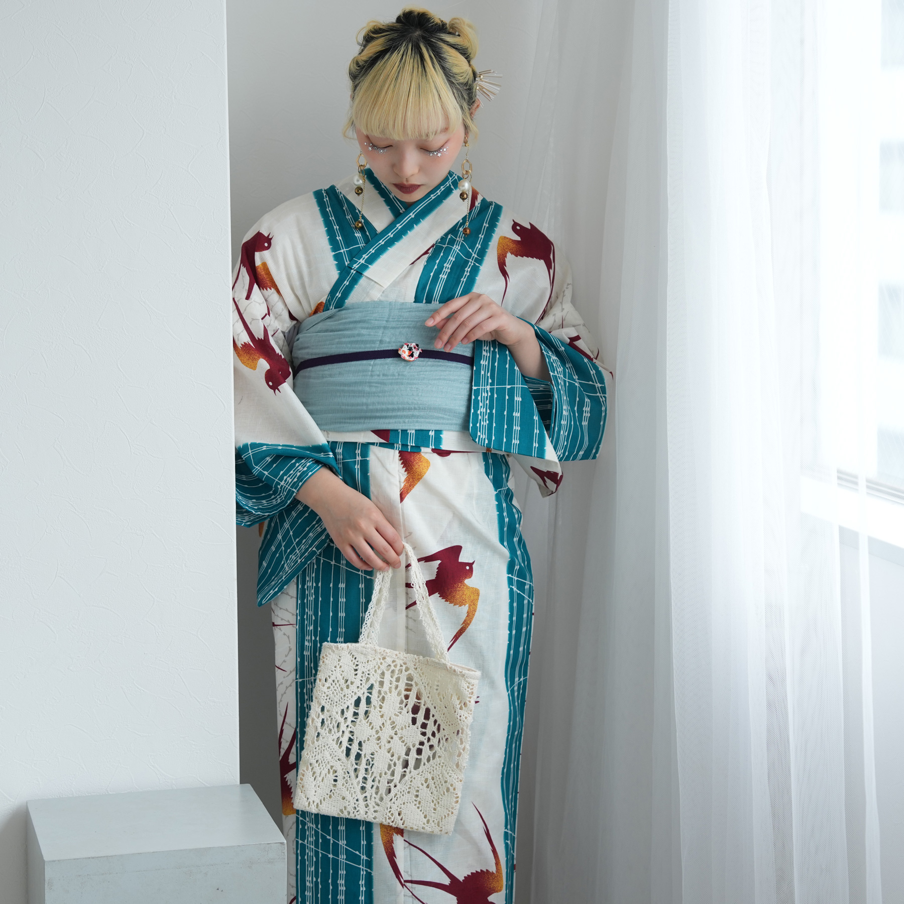 浴衣 ゆかた レディース 女性 おしゃれ セパレート 二部式 上 下 簡単 おしゃれ 個性派 レトロ ニコアンティーク