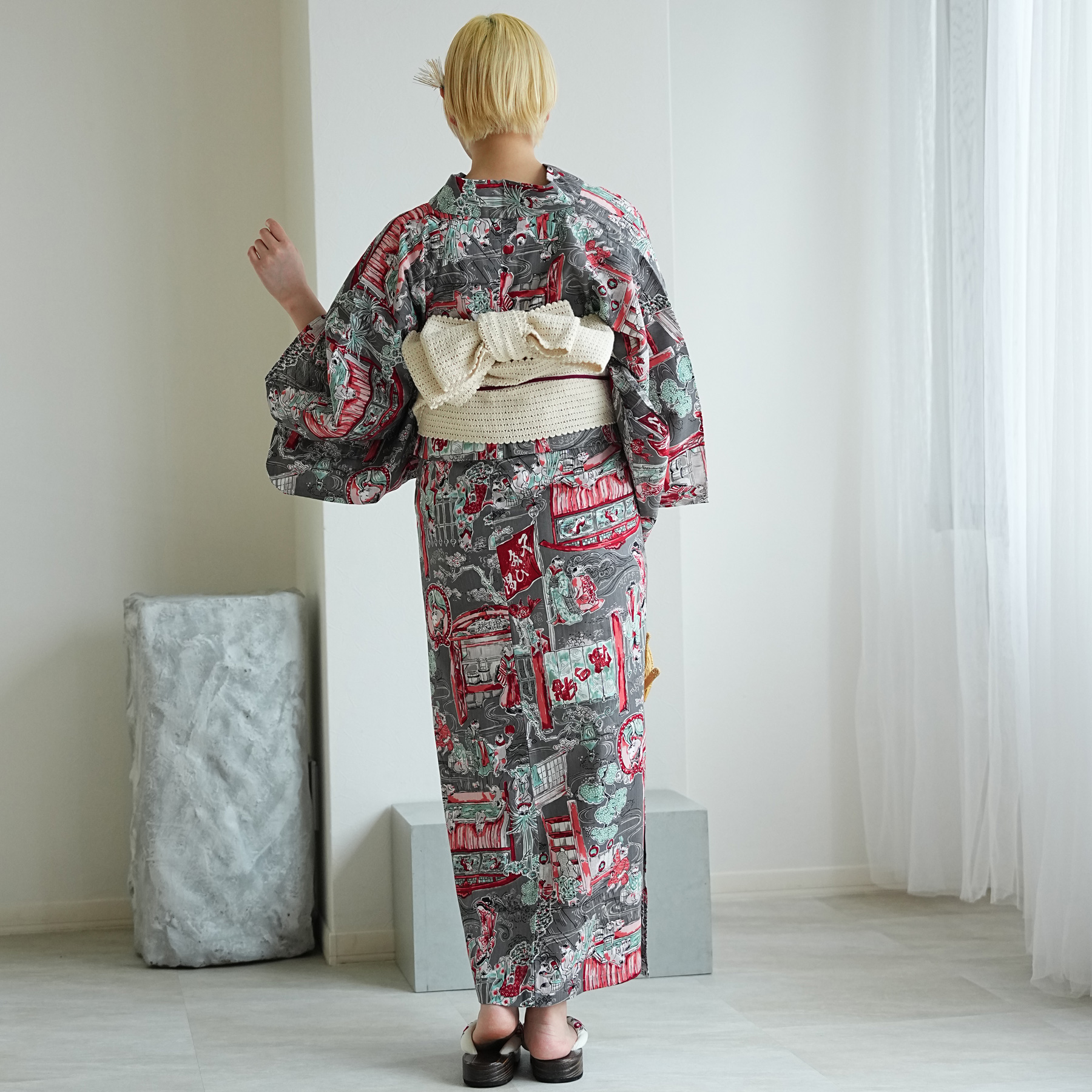 浴衣 レディース セット セパレート 簡単 ニコアンティーク 二部式 3点