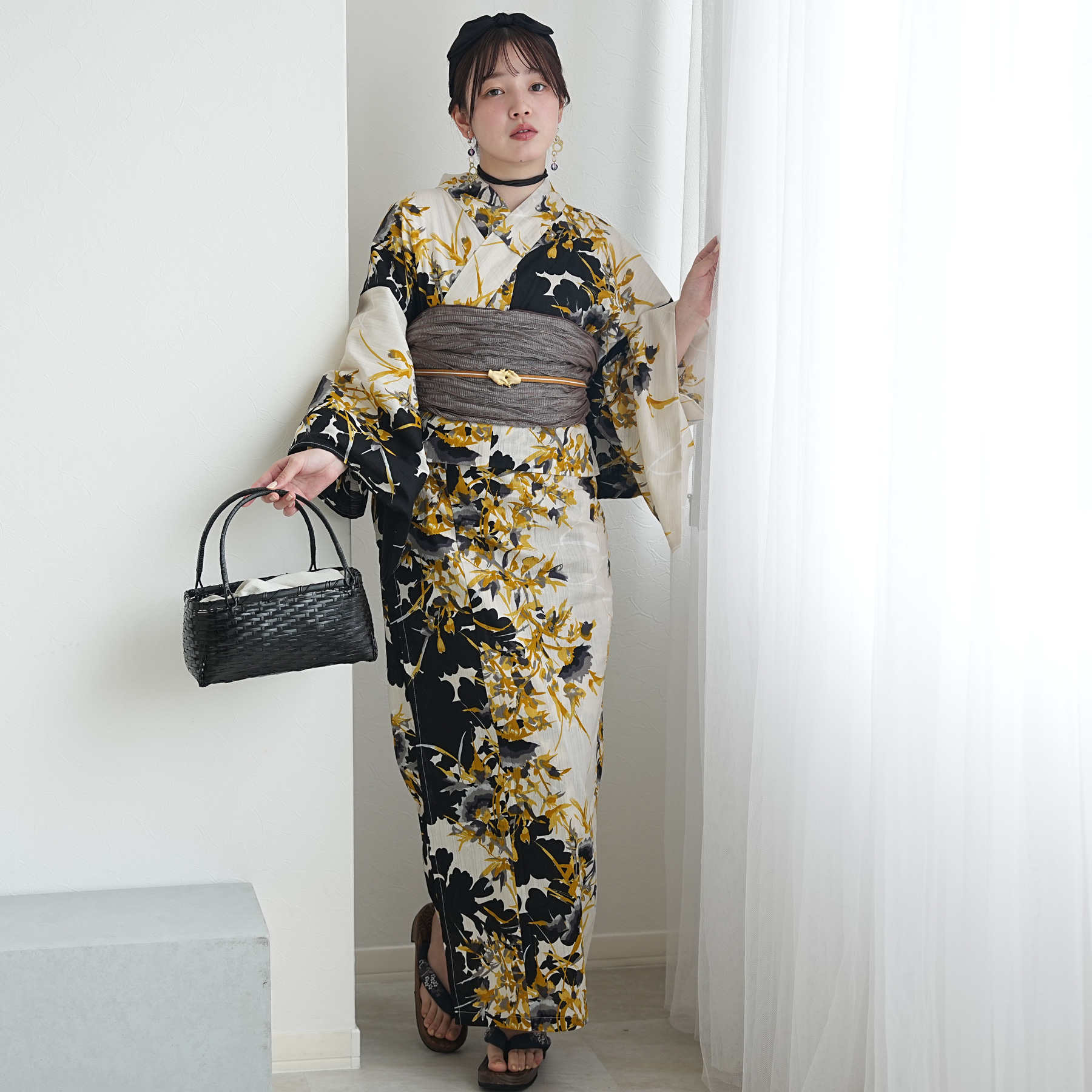 アデリアレトロ ニコアンティーク　浴衣単品　ゆったり　3L utatane utatane 浴衣 レディース セット 3L ニコアンティーク 浴衣 3点セット