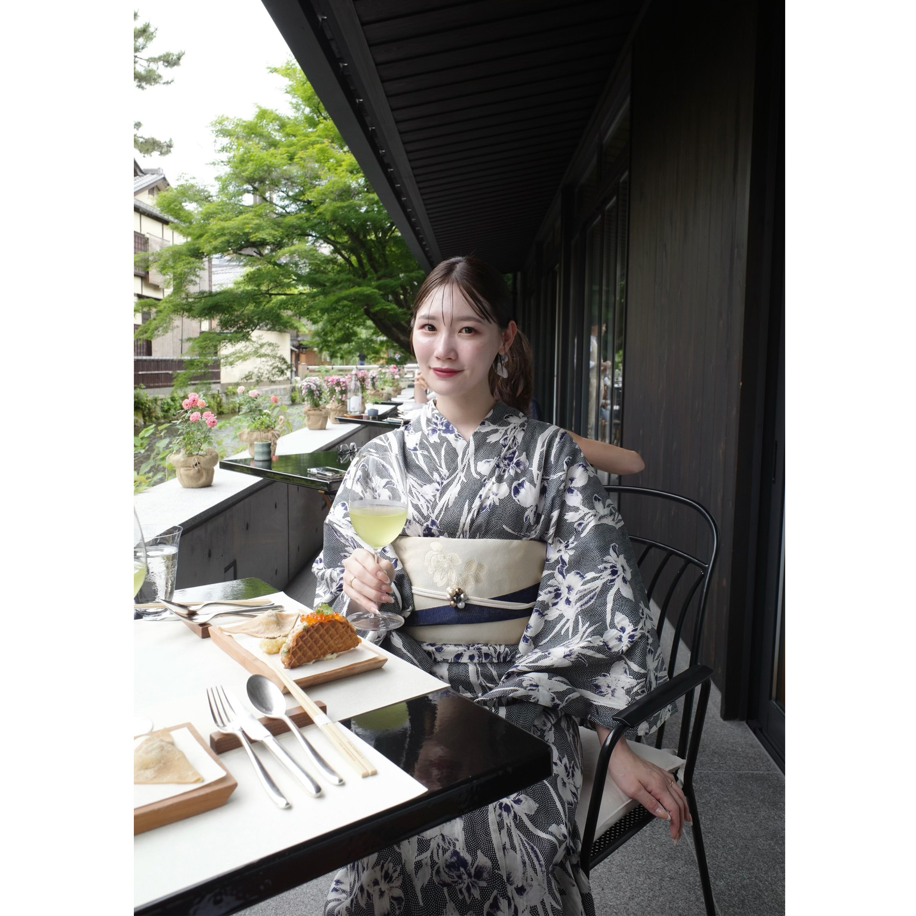 utatane×Acka.］鮫小紋と菖蒲 navy 浴衣4set : 浴衣通販 utatane