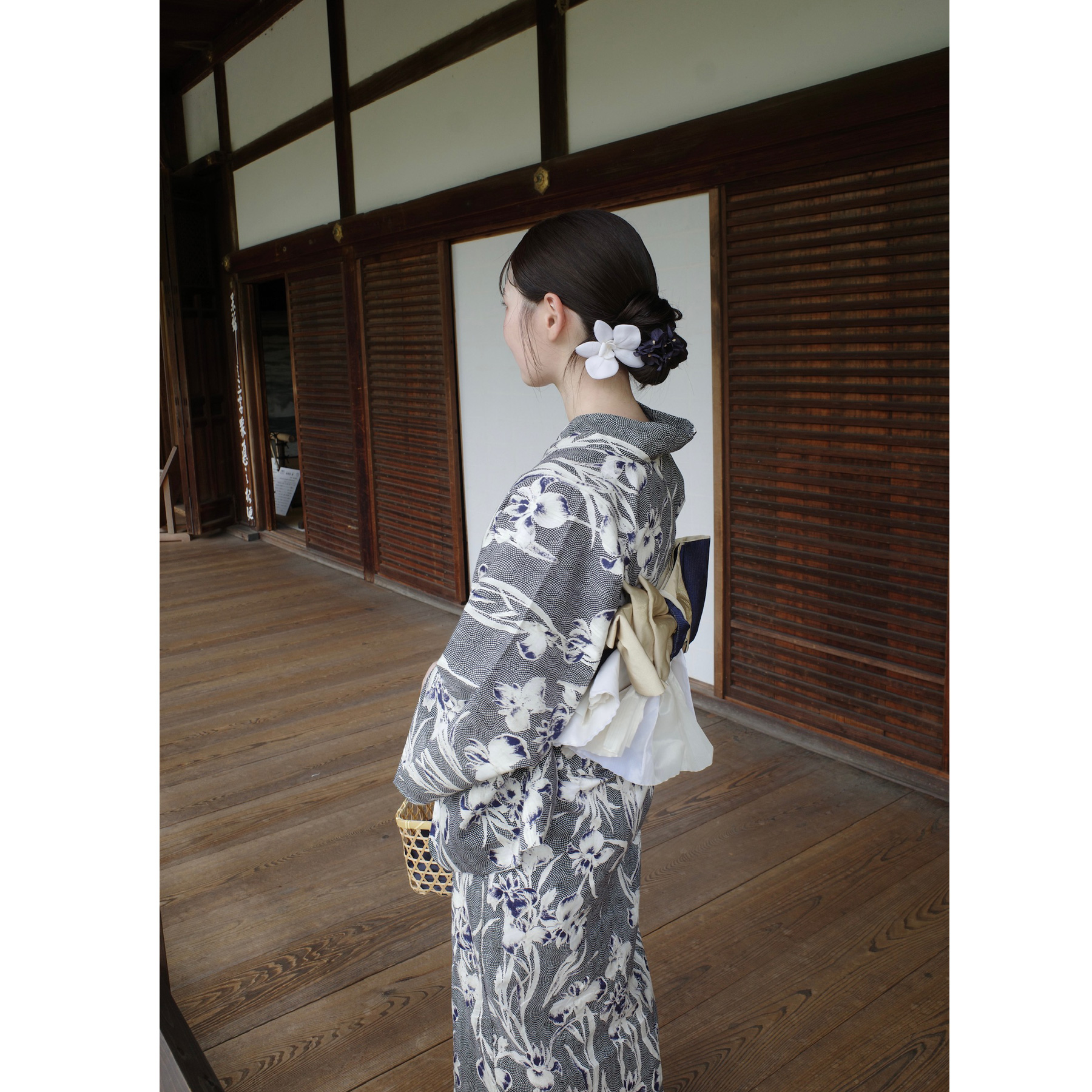 utatane×Acka.］鮫小紋と菖蒲 navy 浴衣4set : 浴衣通販 utatane