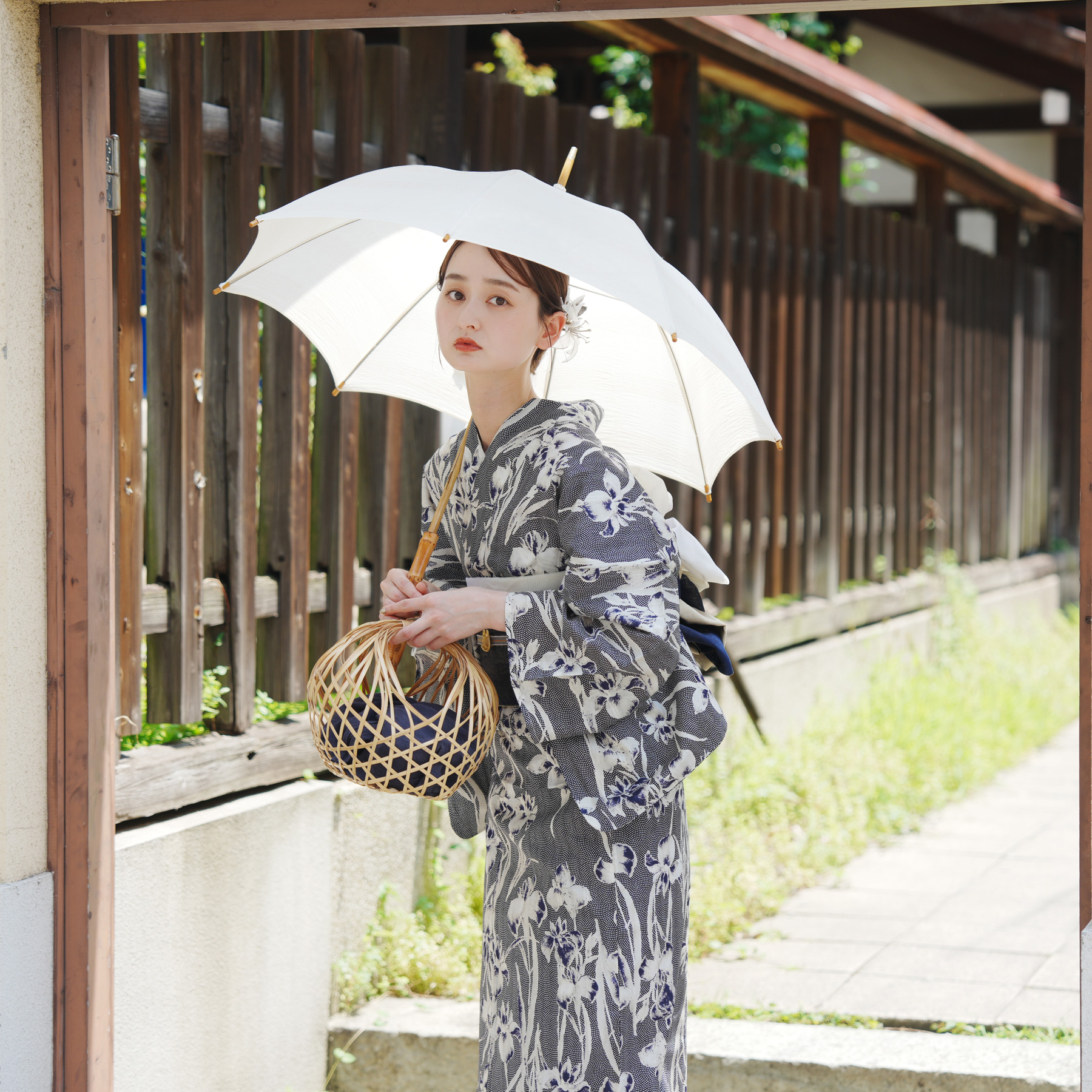 utatane×Acka.］鮫小紋と菖蒲 navy 浴衣4set : 浴衣通販 utatane