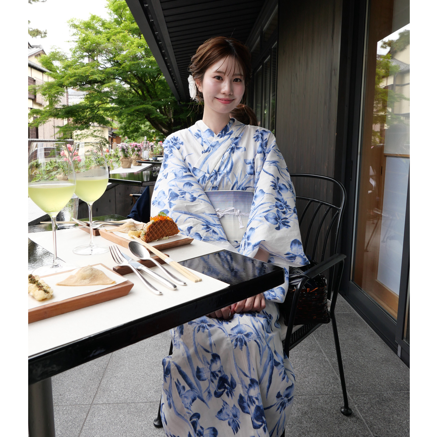 utatane×Acka.］鮫小紋と菖蒲 ivory 浴衣4set ○ : 浴衣通販