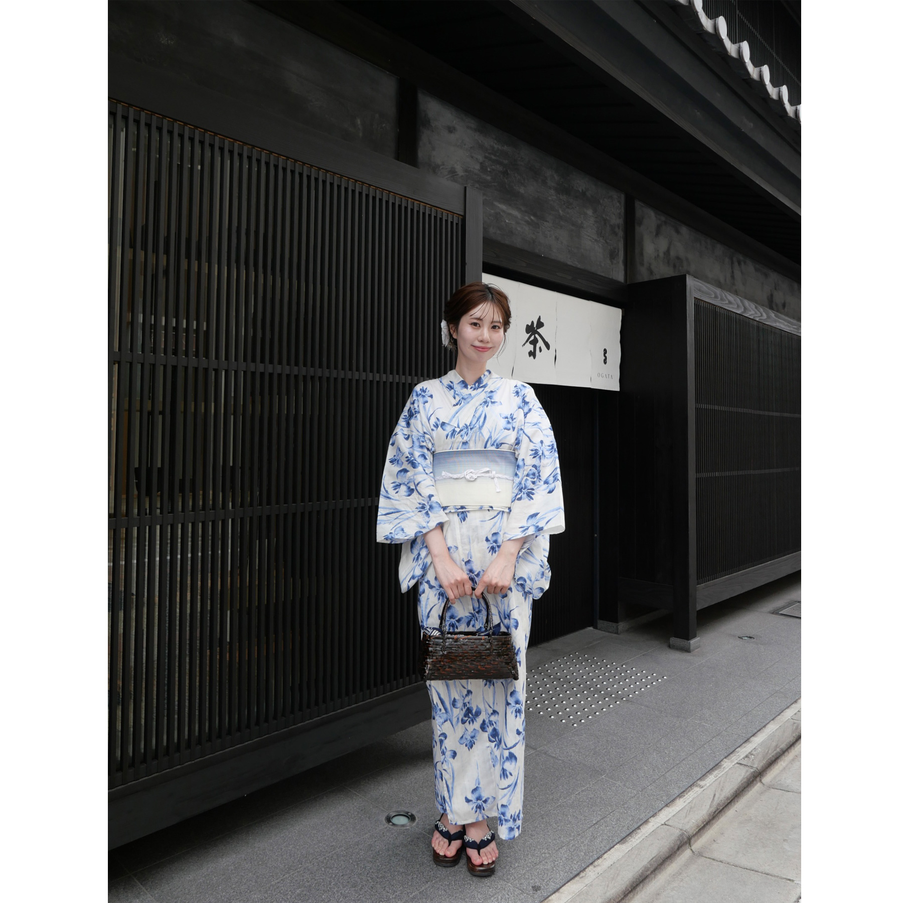utatane×Acka.］鮫小紋と菖蒲 ivory 浴衣4set ○ : 浴衣通販