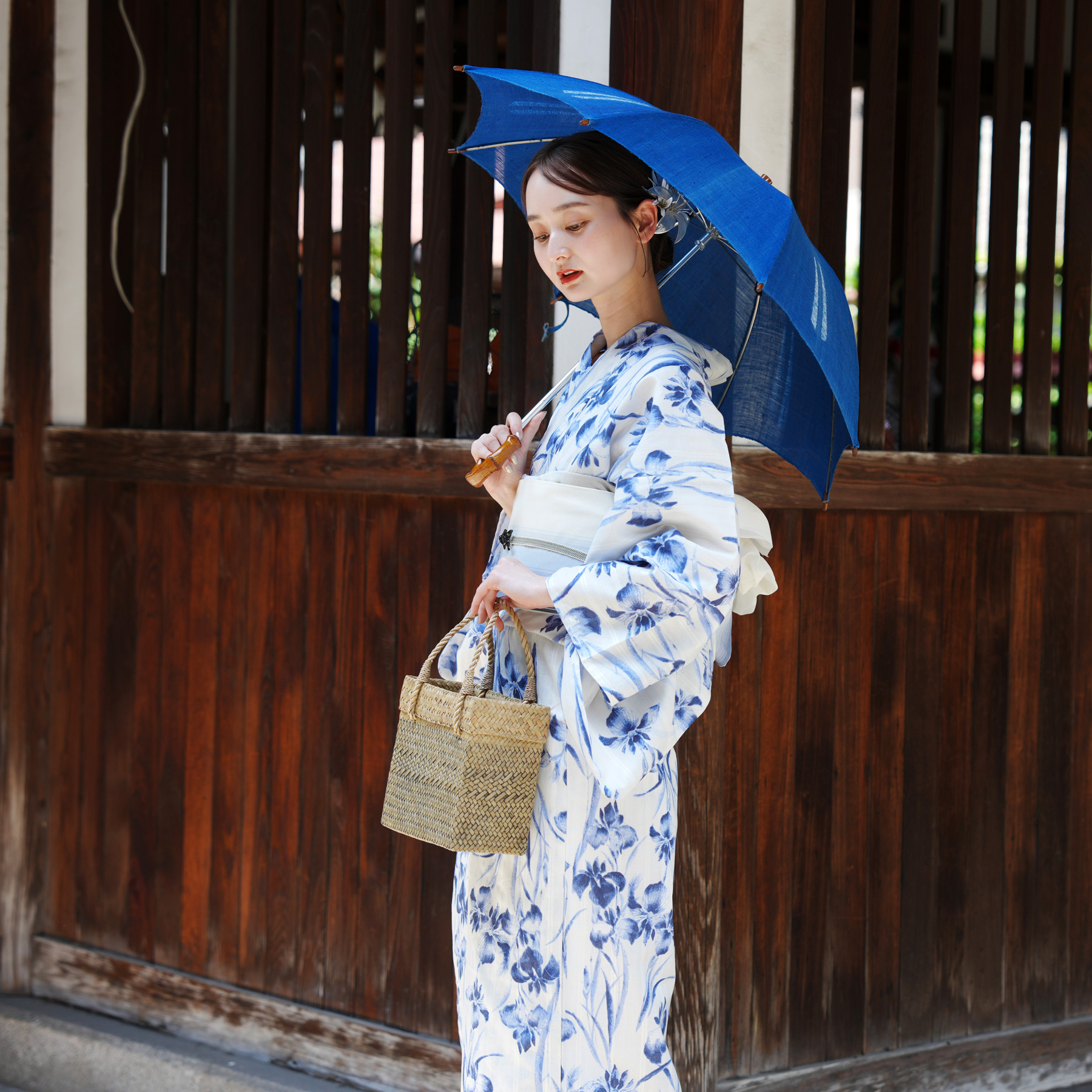 utatane×Acka.］鮫小紋と菖蒲 ivory 浴衣4set ○ : 浴衣通販