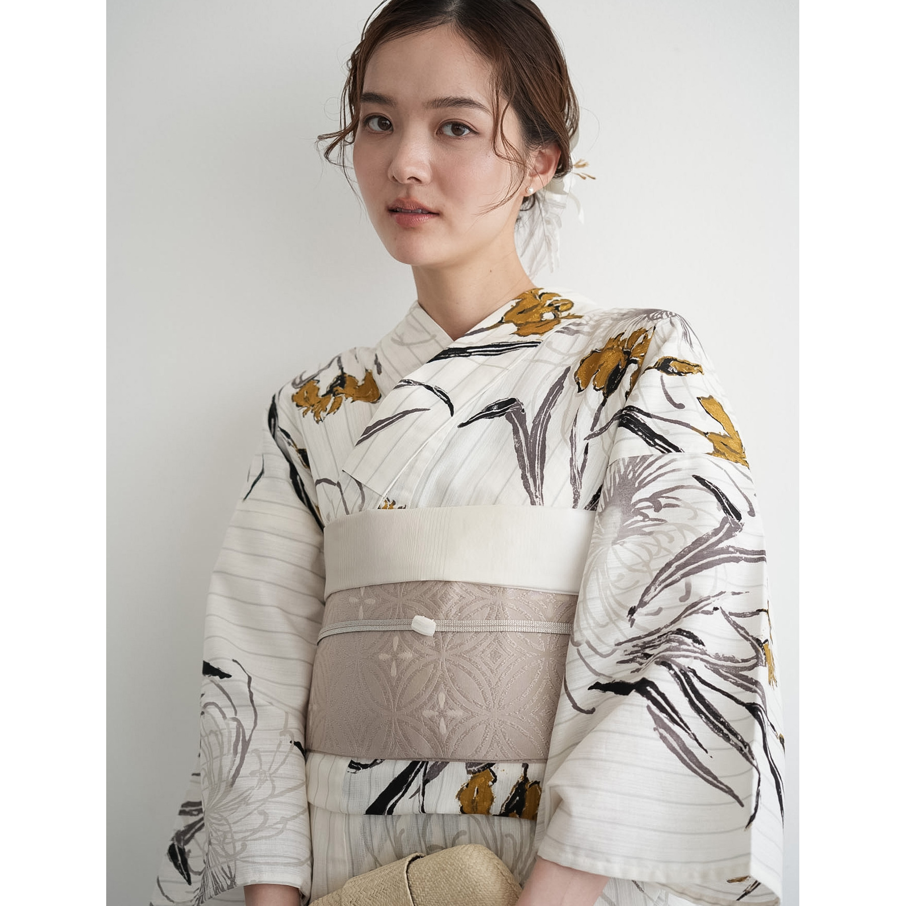 Acka.×utatane] 菖蒲と糸菊 white 浴衣4set : 浴衣通販 utatane - 通販