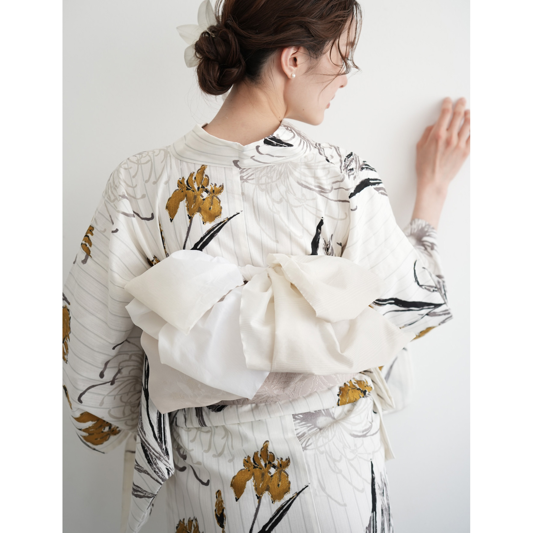 Acka.×utatane] 菖蒲と糸菊 white 浴衣4set : 浴衣通販 utatane - 通販 