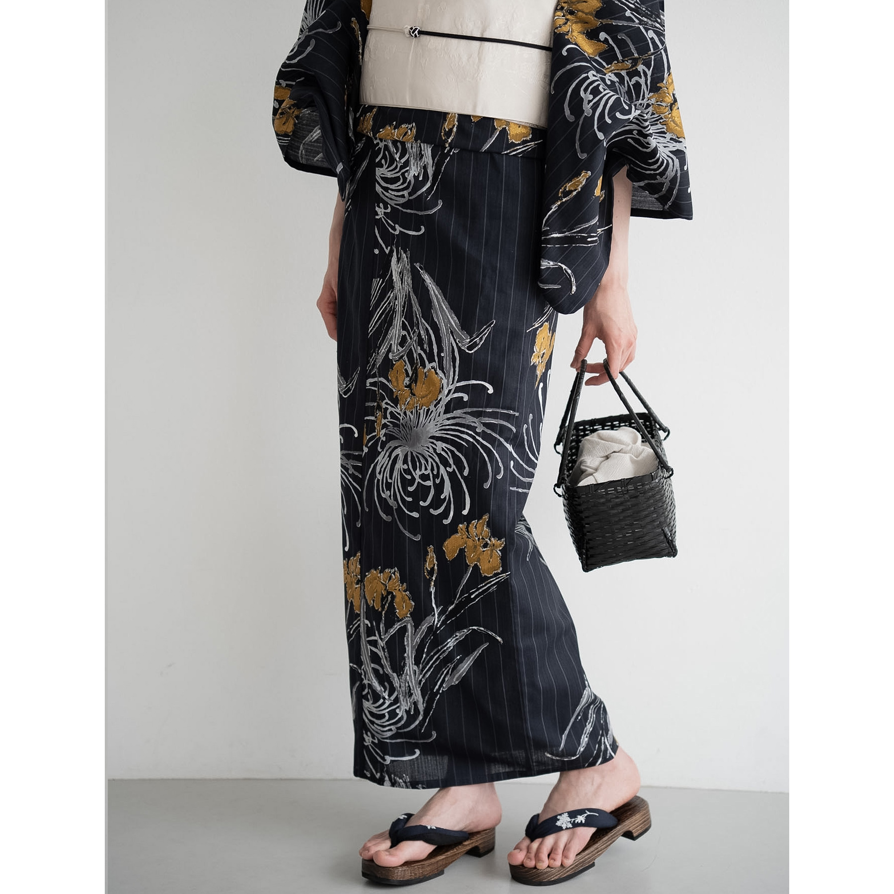 Acka.×utatane] 菖蒲と糸菊 navy 浴衣4set : 浴衣通販 utatane - 通販