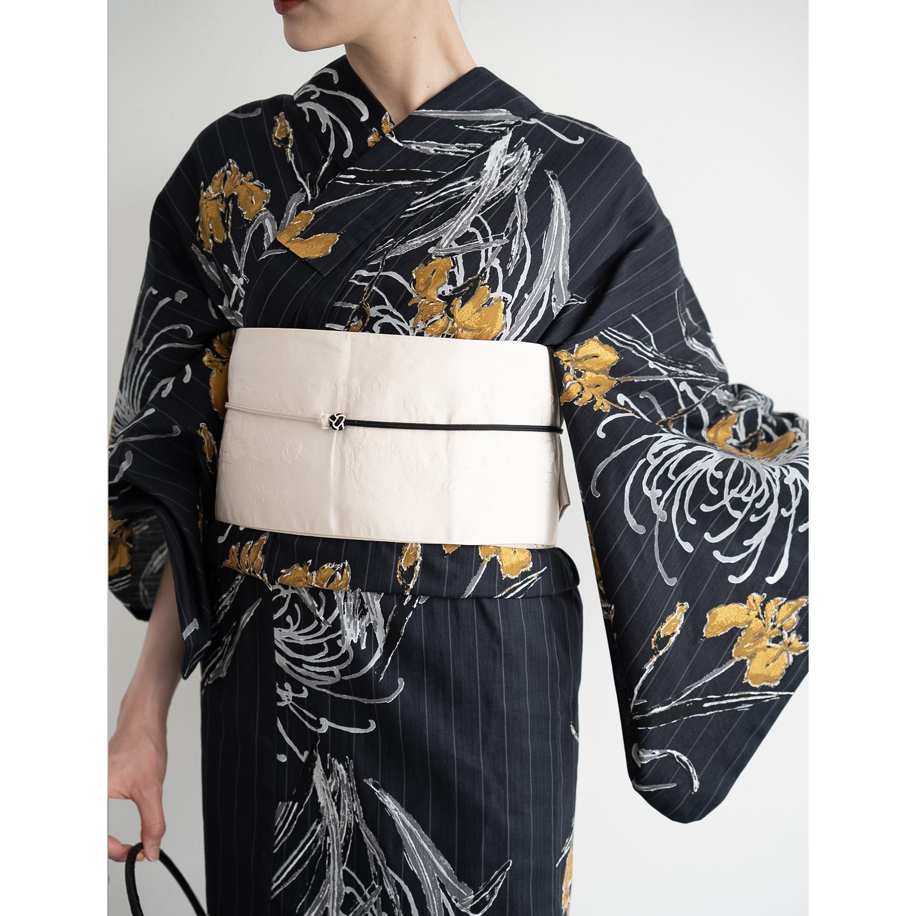 Acka.×utatane] 菖蒲と糸菊 navy 浴衣4set ○ : 浴衣通販 utatane