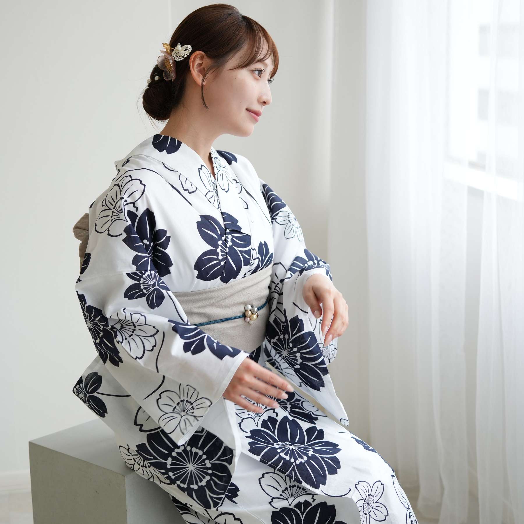 浴衣　レディース レディース 浴衣セット 2点セット 作り帯 8柄 S/Fサイズ ゆかた