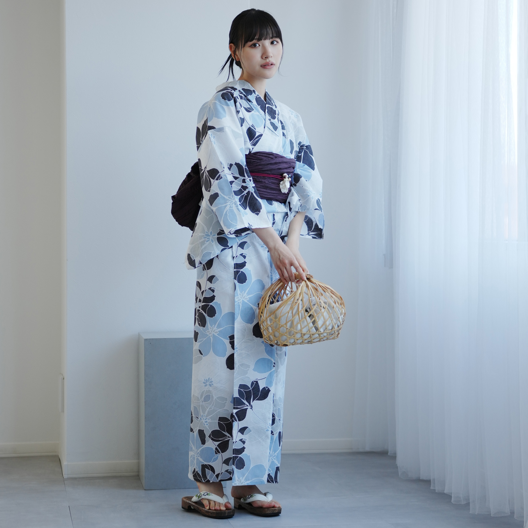 ✨涼しげ✨夏の爽やか 二部式浴衣 フリーサイズ✨単品 新品 ✨涼しげ✨夏の爽やか 二部式浴衣 フリーサイズ✨単品 新品