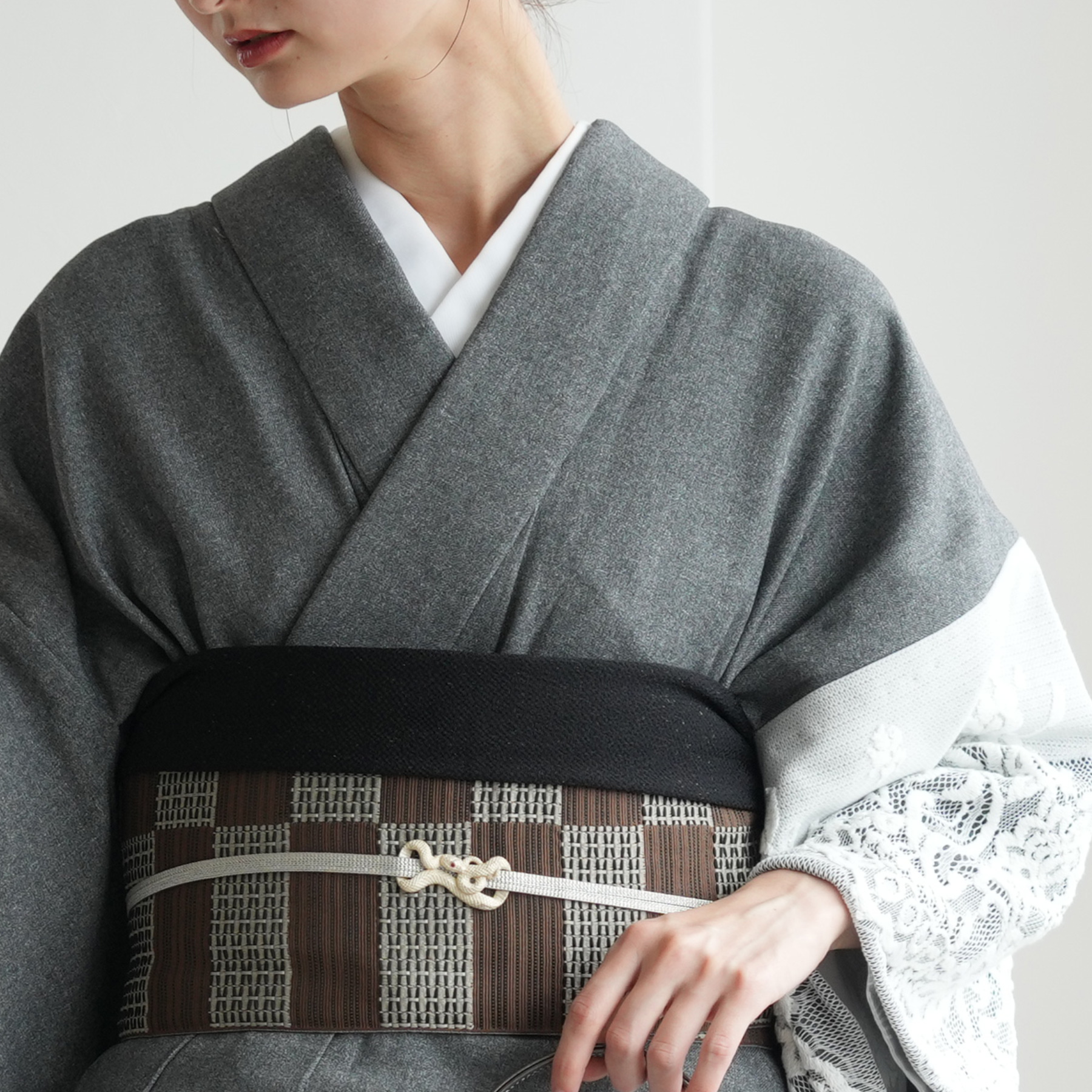 utatane 着物 レディース 単衣 着物単品 日本製 レース切替