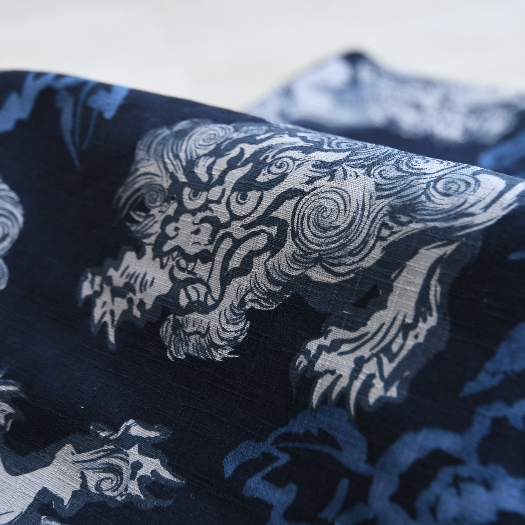 着物 単衣 レディース 洗える着物 単品 ニコアンティーク 唐獅子