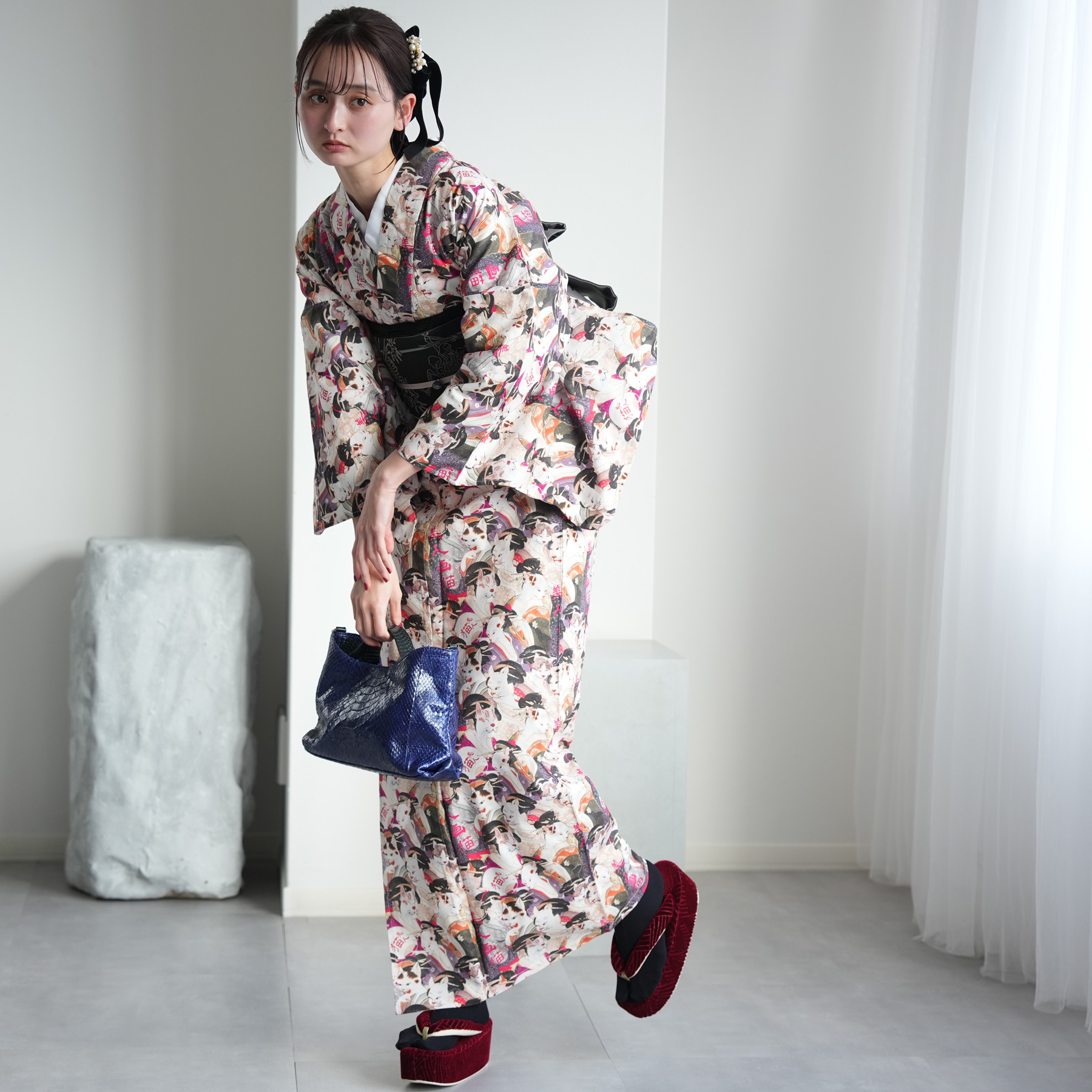 着物 単衣 レディース 洗える着物 ひとえ 単品 ニコアンティーク 美人