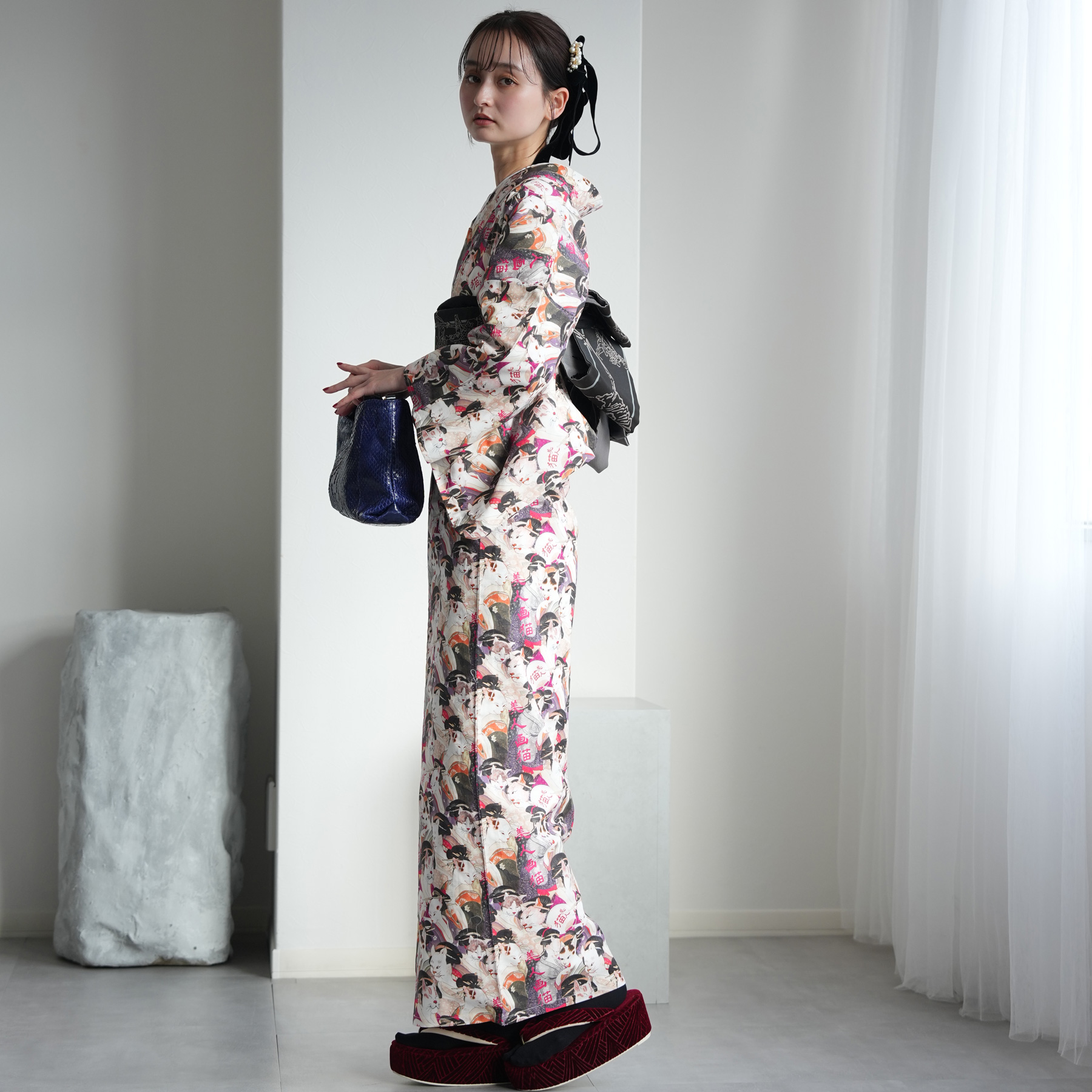 着物 単衣 レディース 洗える着物 ひとえ 単品 ニコアンティーク 美人