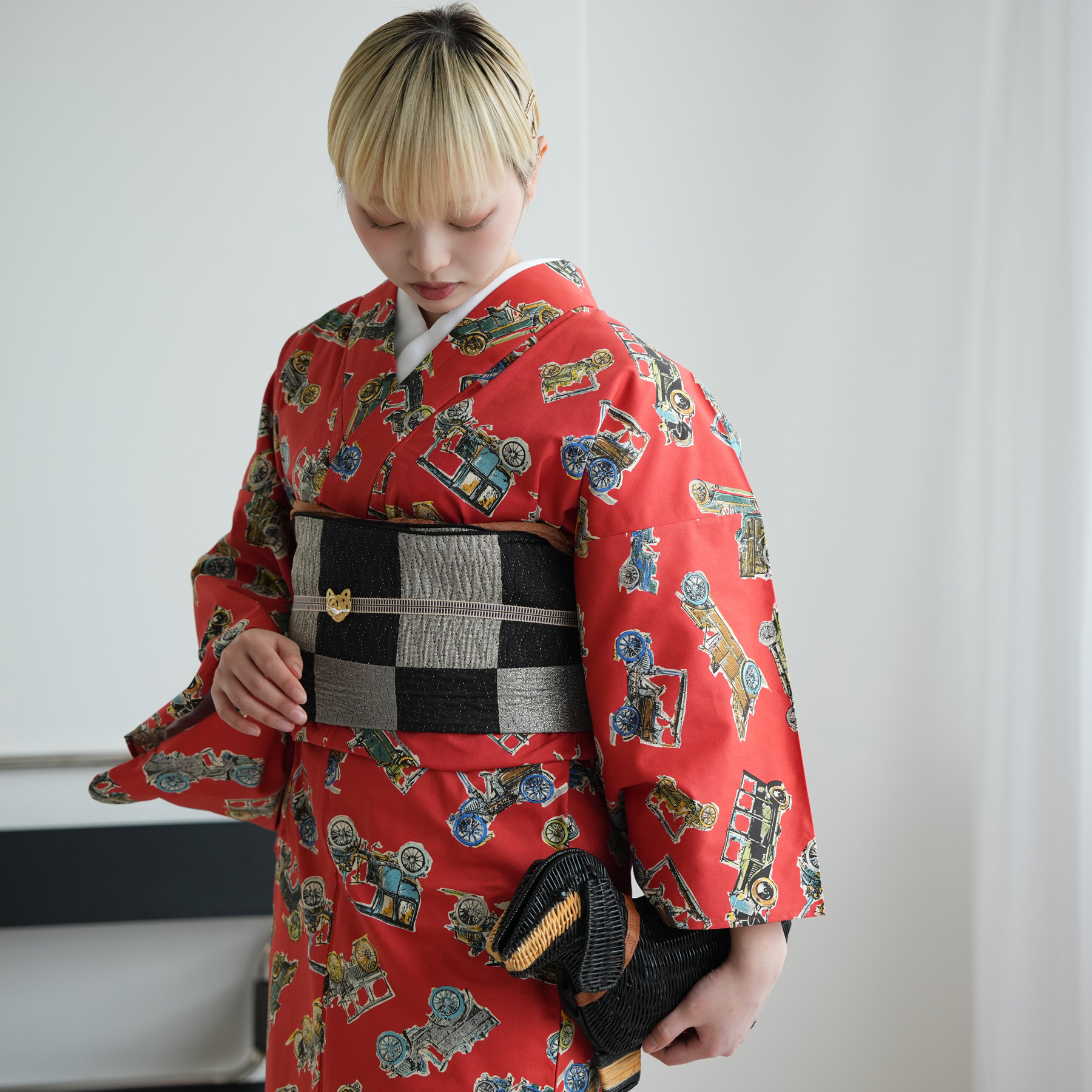 着物 単衣 レディース ニコアンティーク 単衣着物 単品 クラシックカー