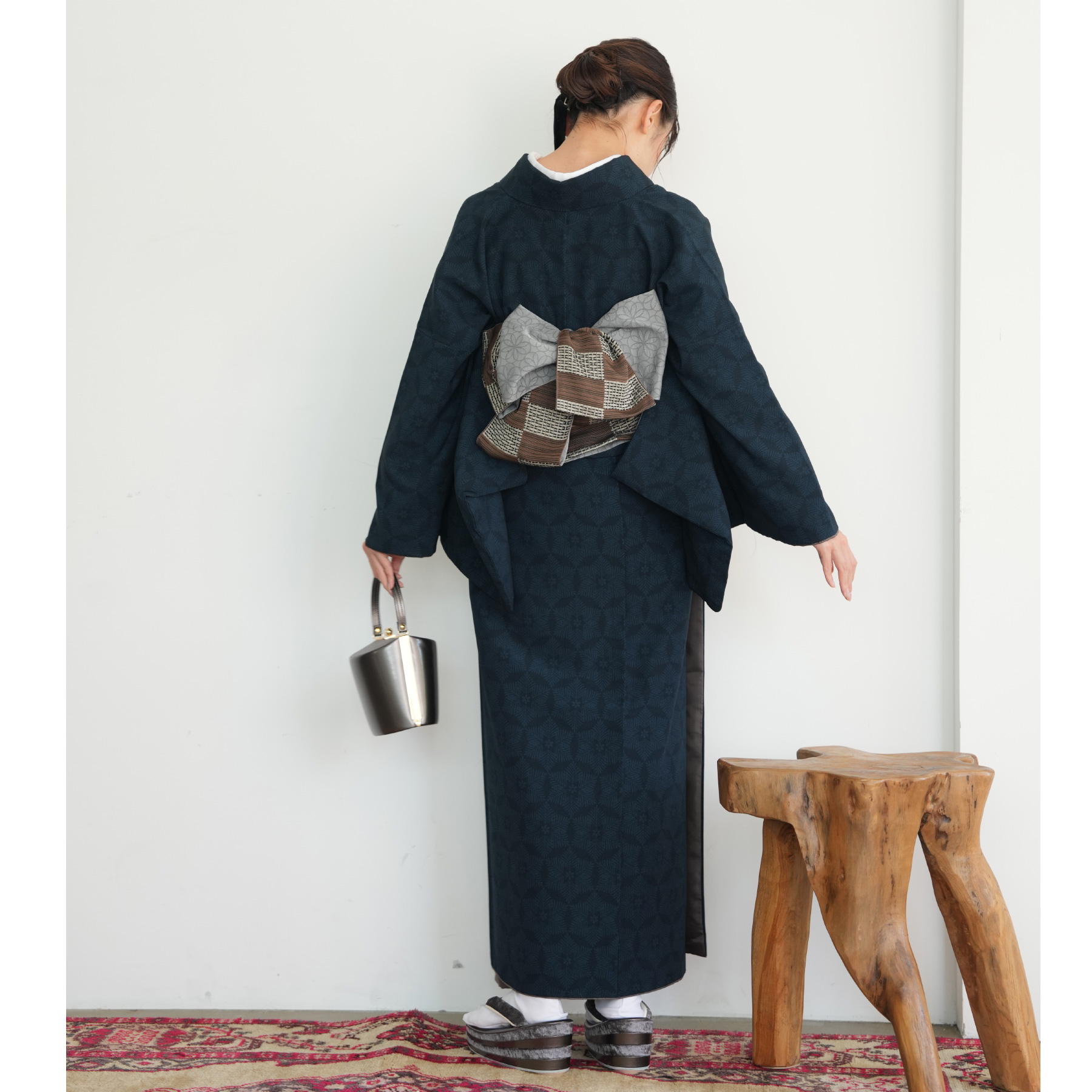 着物 ポリエステル 単品 JAPAN MODE 袷着物 日本製 小紋 レディース