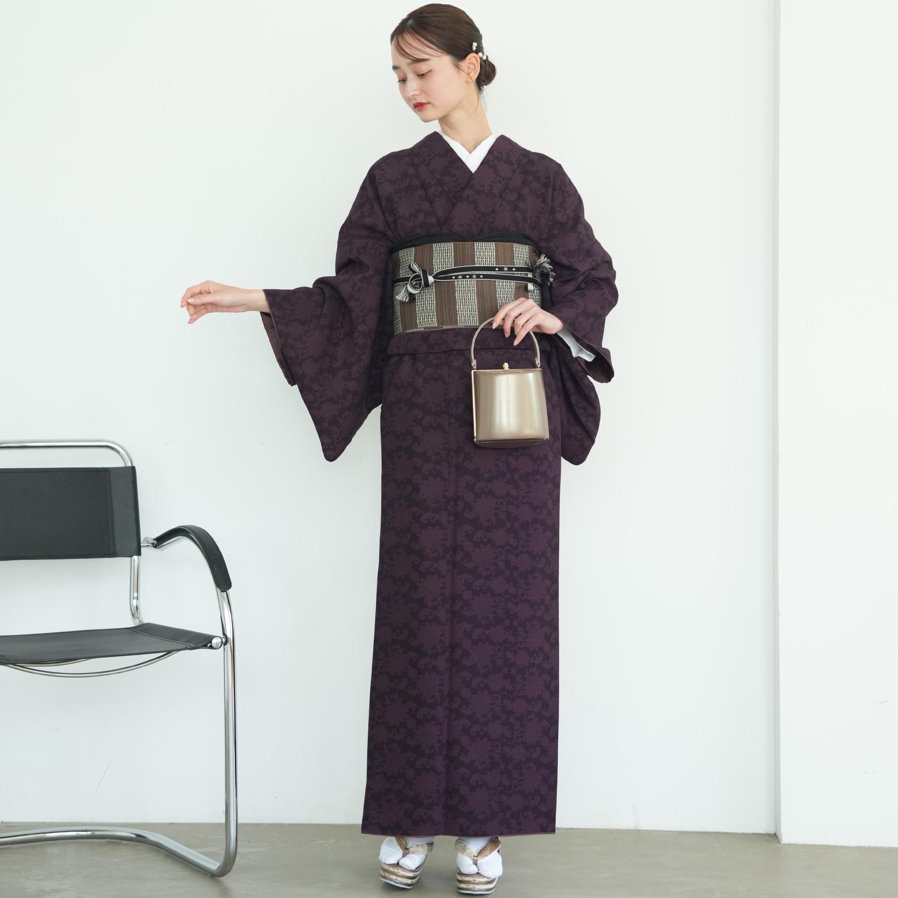 着物 ポリエステル 単品 JAPAN MODE 袷着物 日本製 小紋 レディース