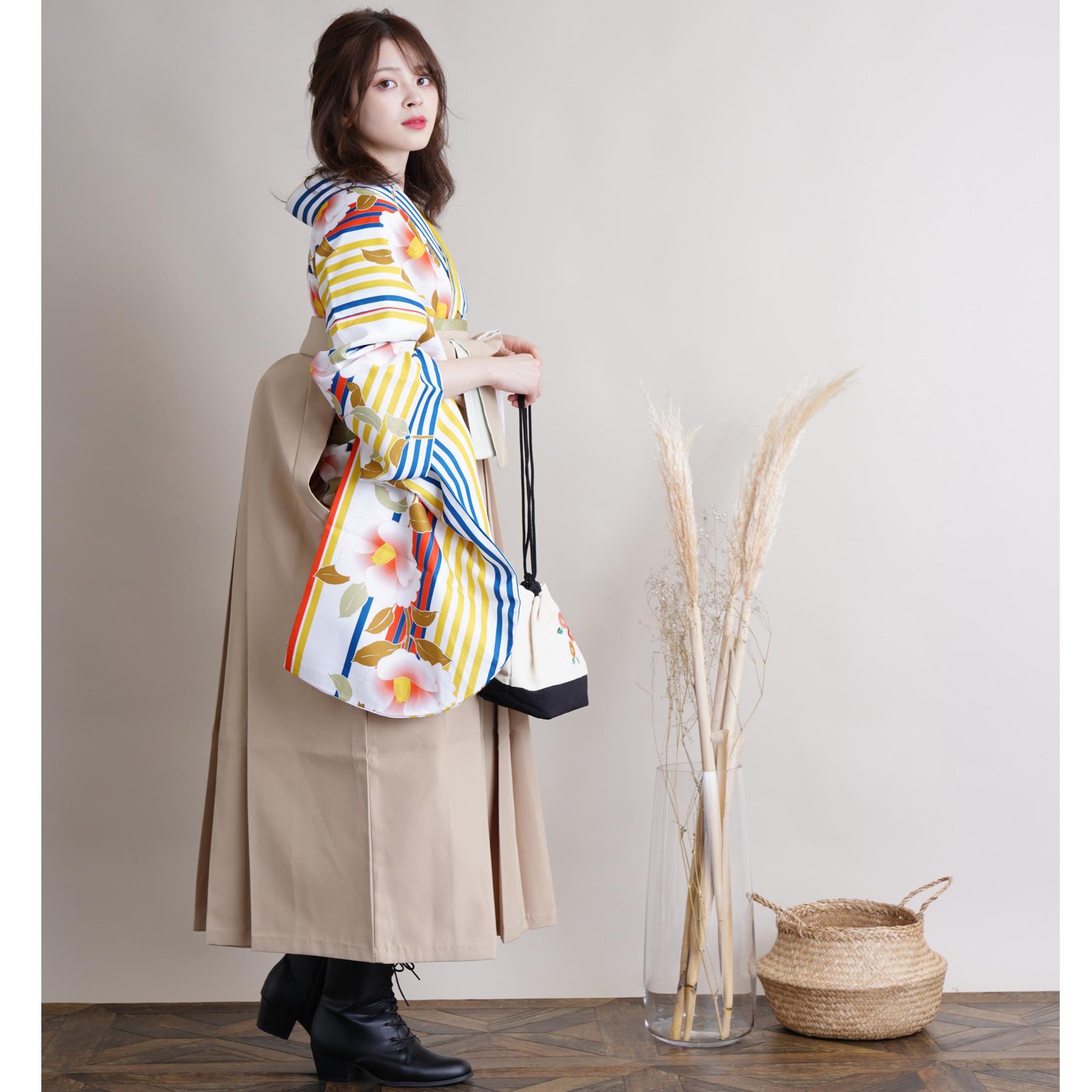 平和屋着物○百亀甲総絣本真綿紬 雲取り風景文 白川貞夫作 証紙付き