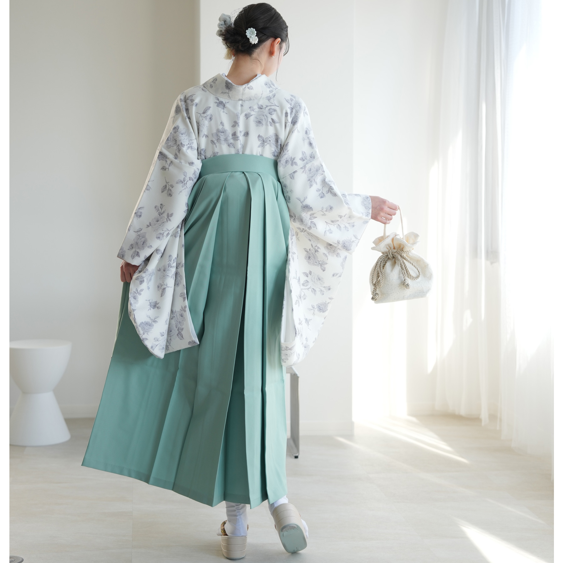 平和屋着物▽本塩沢 単衣 草花文 正絹 逸品 未使用 AAAZ9494fy