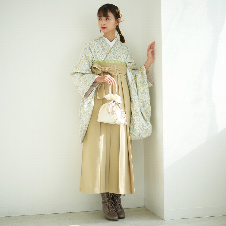 ⚫︎mk-0252　二尺袖・袴2点セット　身丈105　裄68　12-9 卒業式 袴 セット レディース R・K ブランド 二尺袖着物 袴 5点