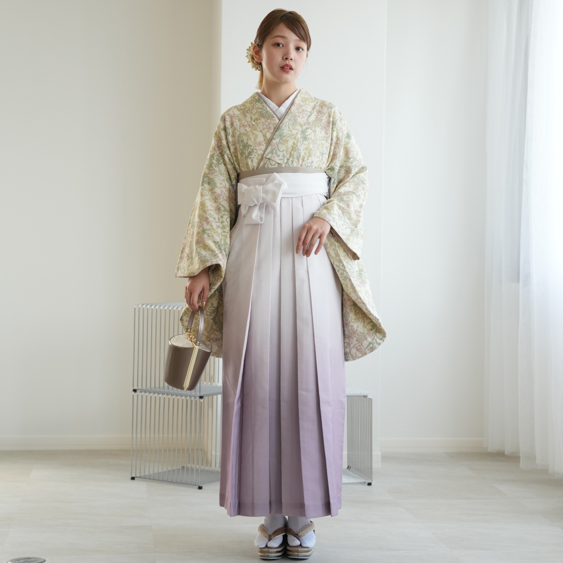 utatane 袴 卒業式 購入 2尺袖着物 着物と袴の2点セット レトロ 袴